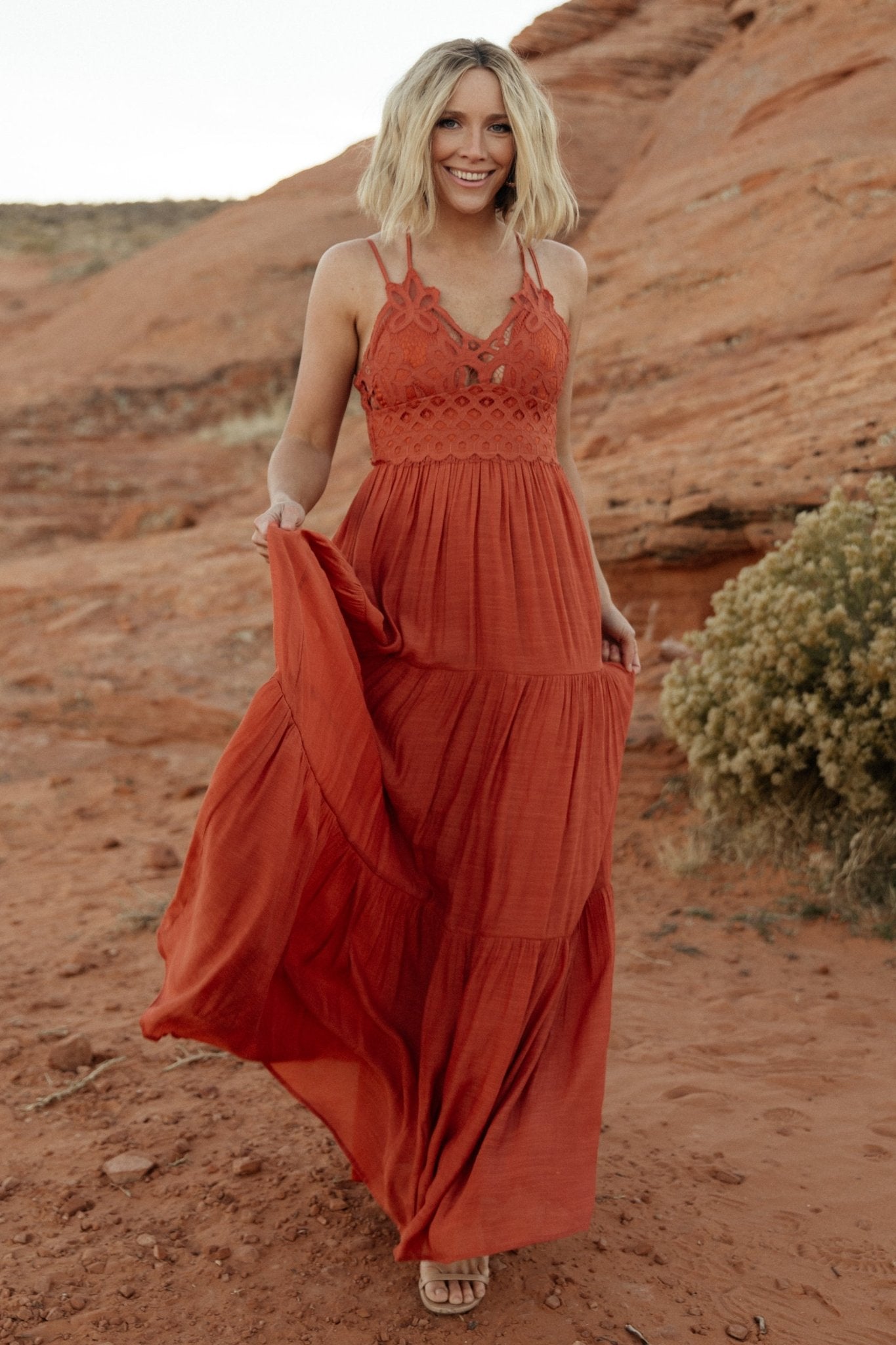 Summerlin Lace Top Maxi Dress | Rust Cheap Pices Authentic