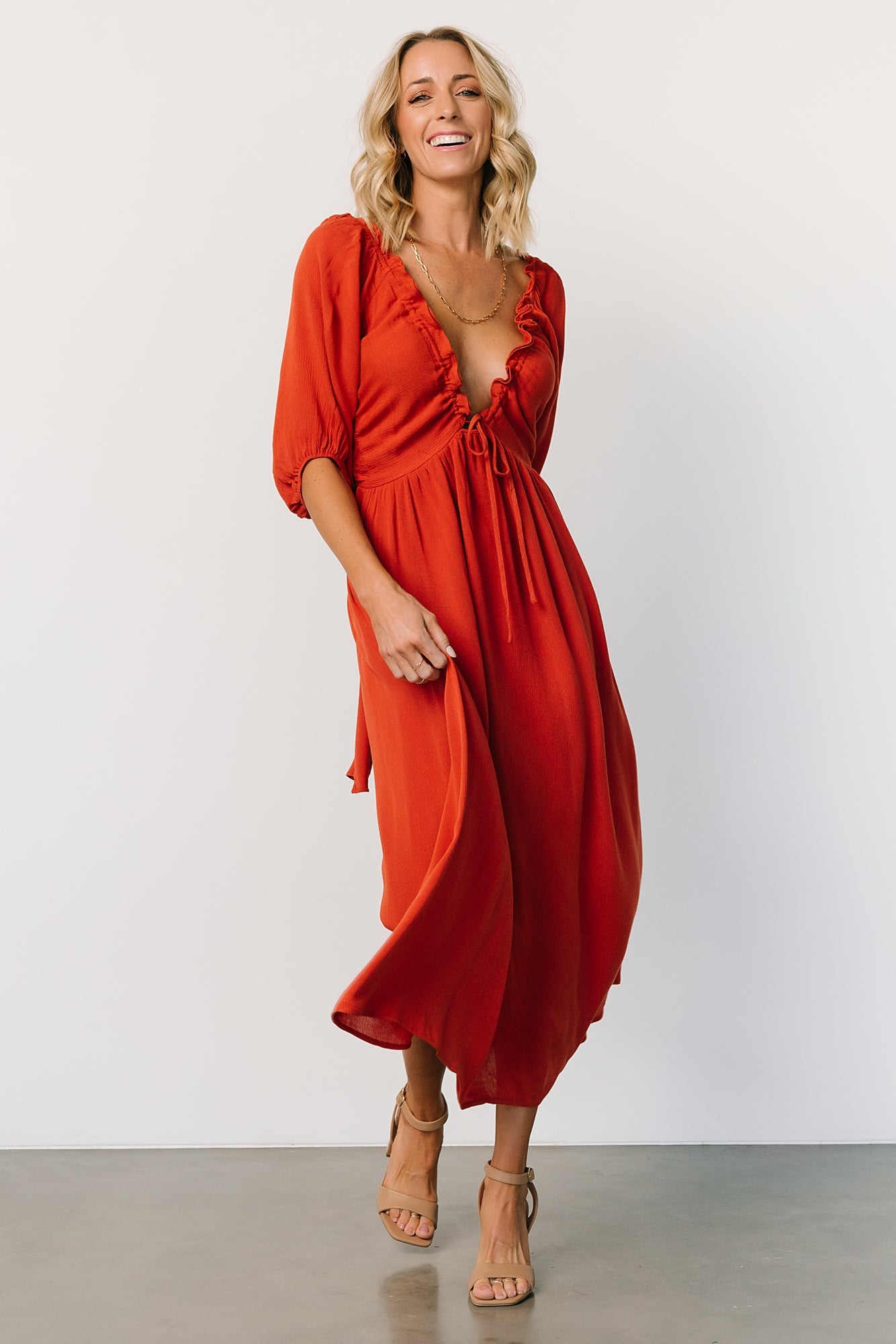 Vicki Midi Dress | Rust Outlet Store Cheap Online