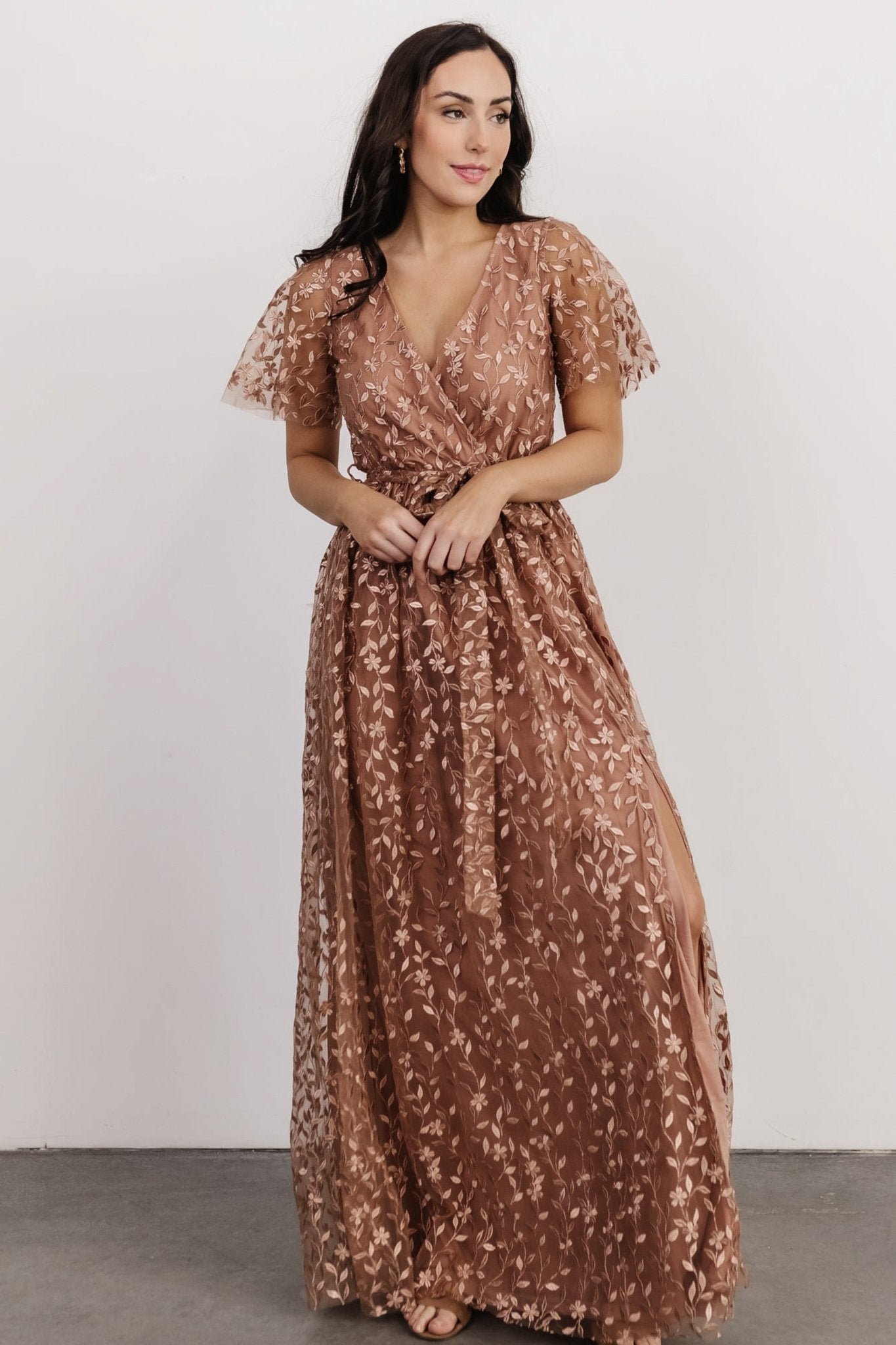 Marseille Embossed Maxi Dress | Nude Rose Outlet Deals