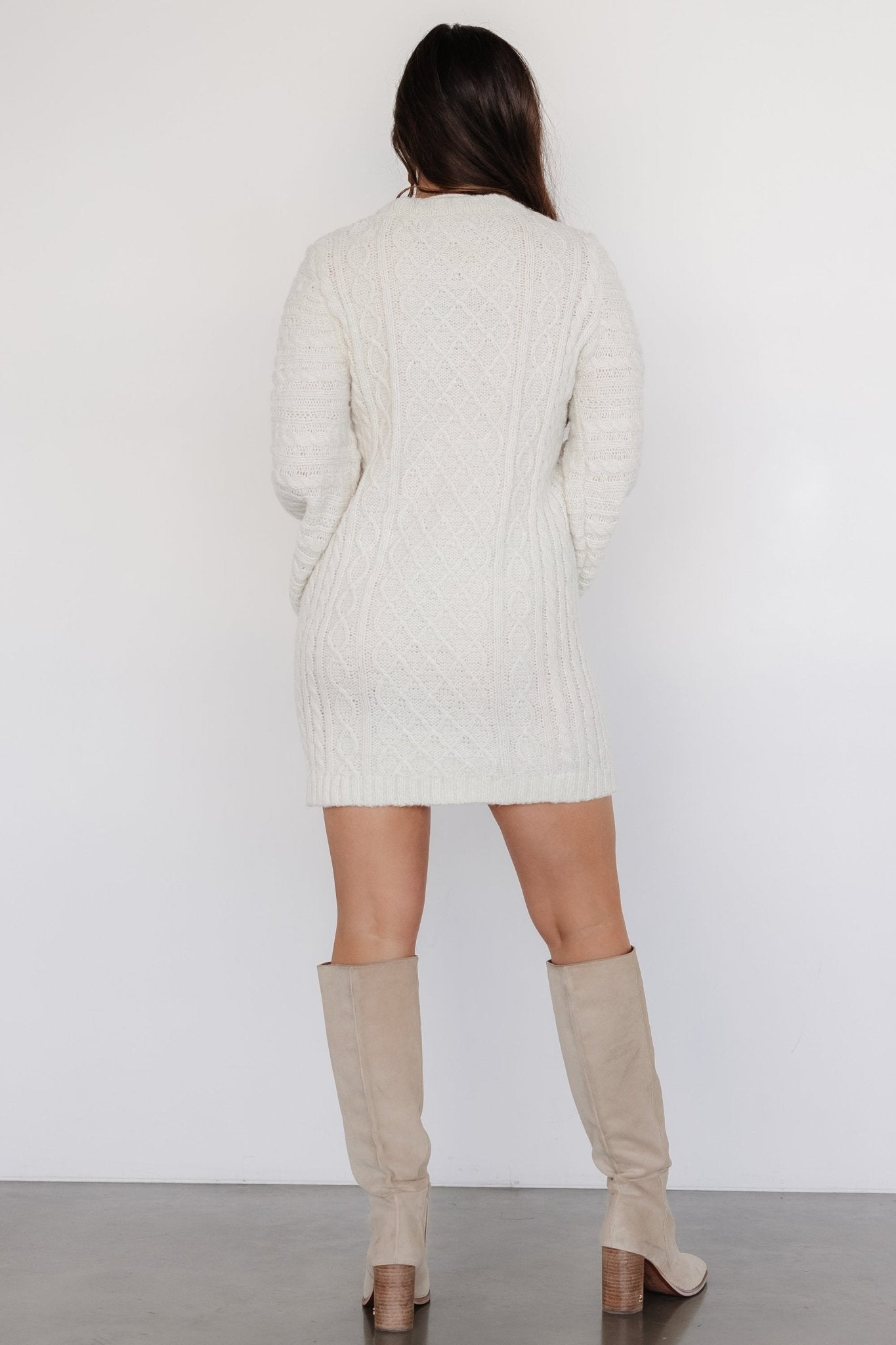 Ellis Cable Knit Sweater Dress | Ivory For Sale Wholesale Pice