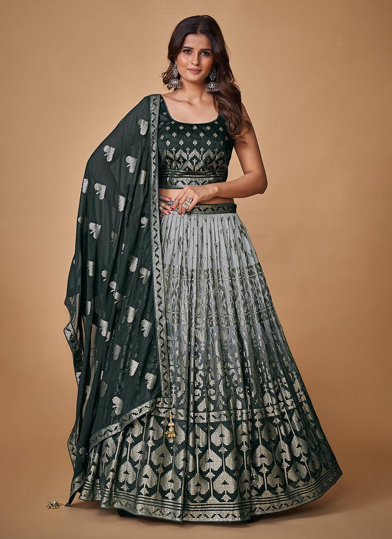 Double Shaded Black Flared Lehenga 2025 New Cheap Pice