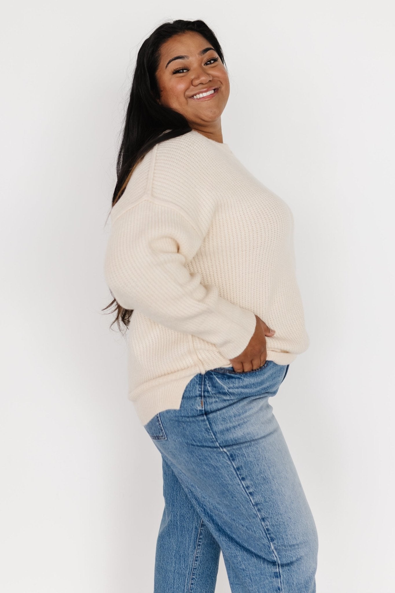 Jacey Knit Sweater | Ivory Discount Low Cost