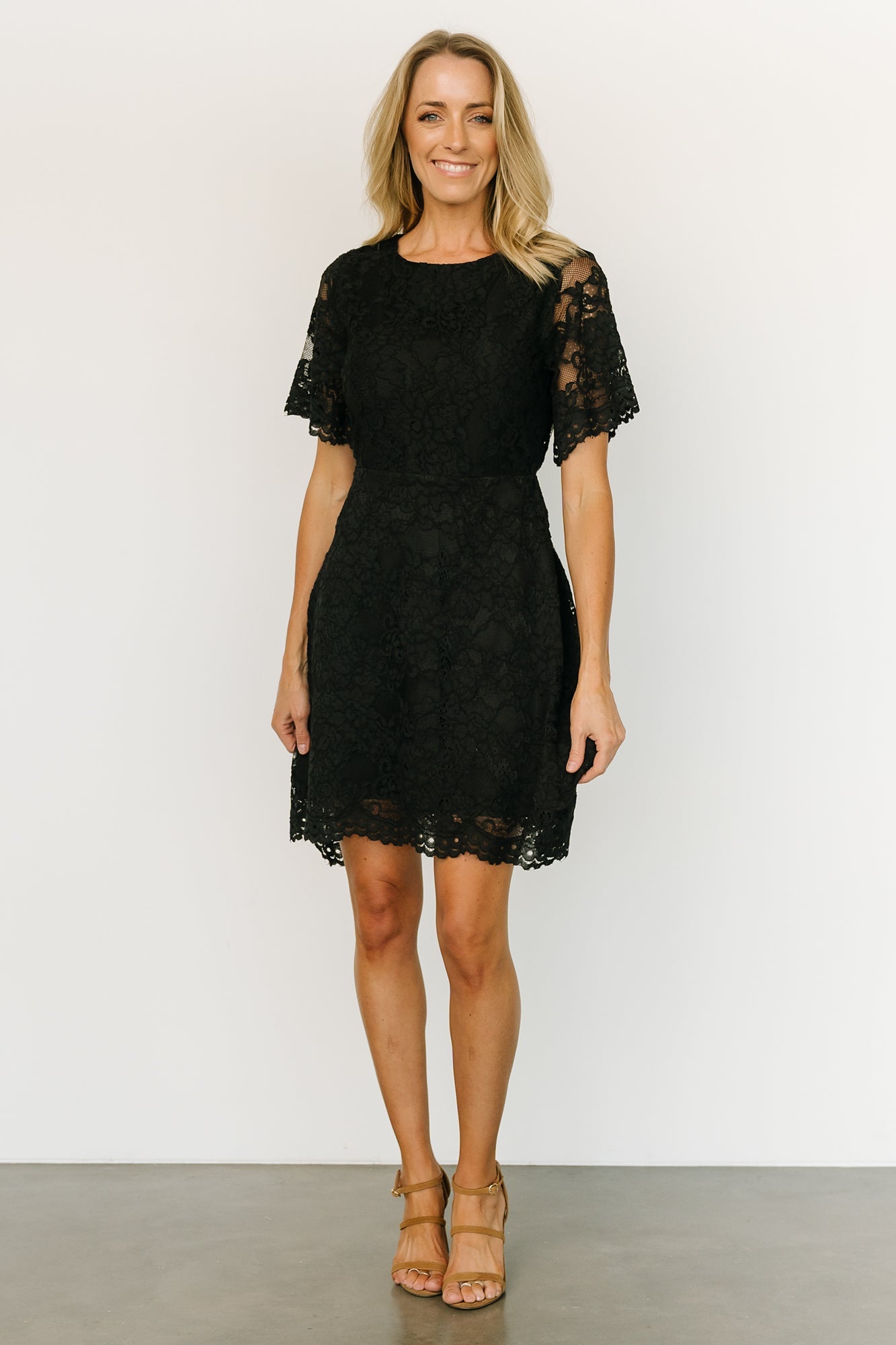 Aasha Lace Short Dress | Black Cheap Pice