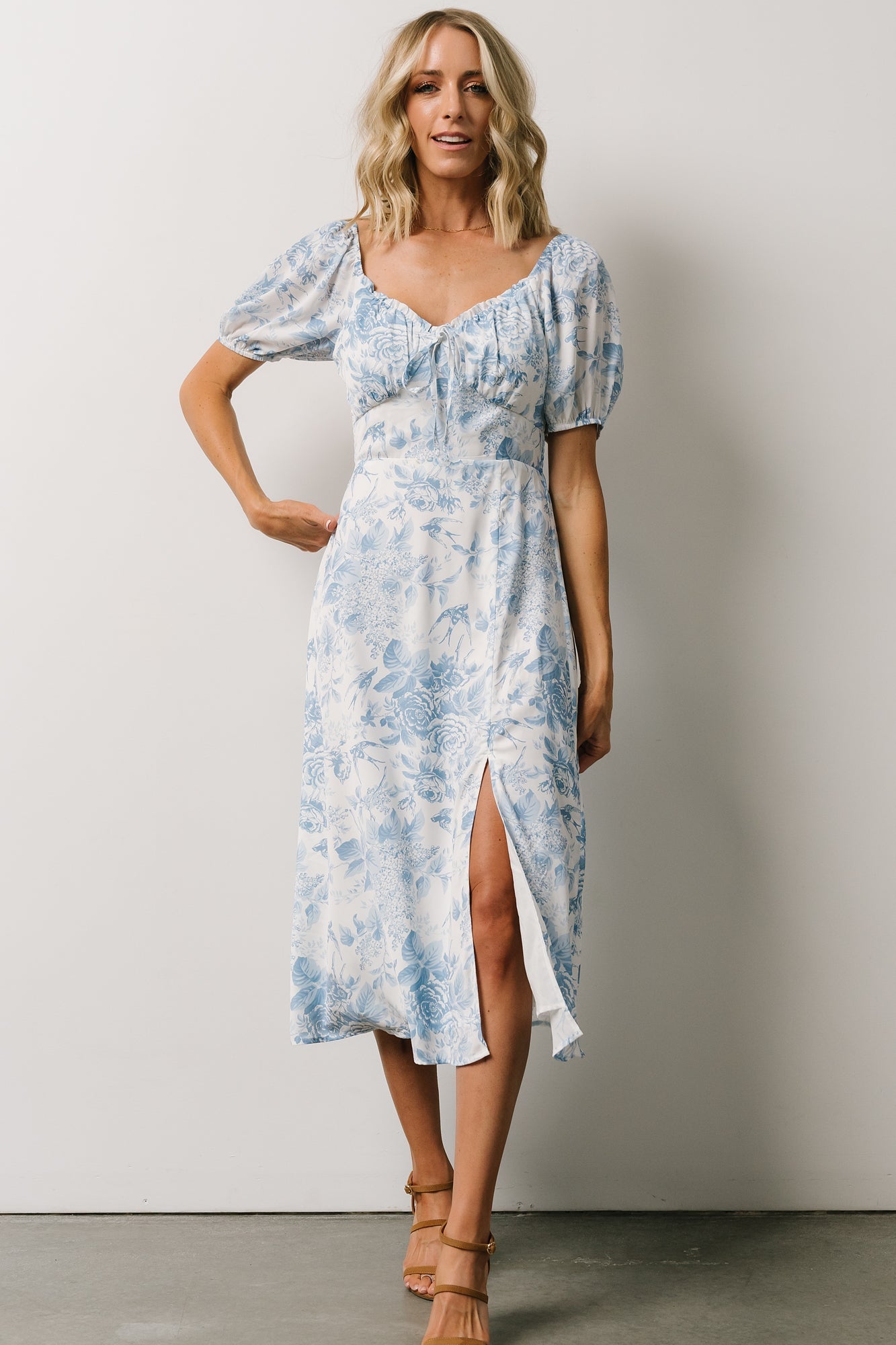 Cadence Midi Dress | Blue Floral Pices Cheap Online