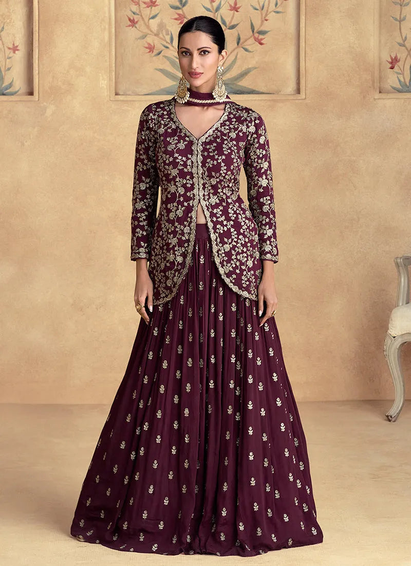 Heartwarming Maroon Golden Embroidered Lehenga Choli Buy Cheap With Mastercard