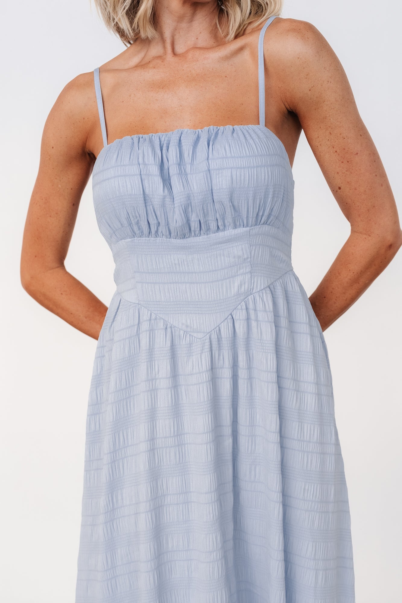 Mikayla Textured Tank Dress | Light Blue Sale New Styles