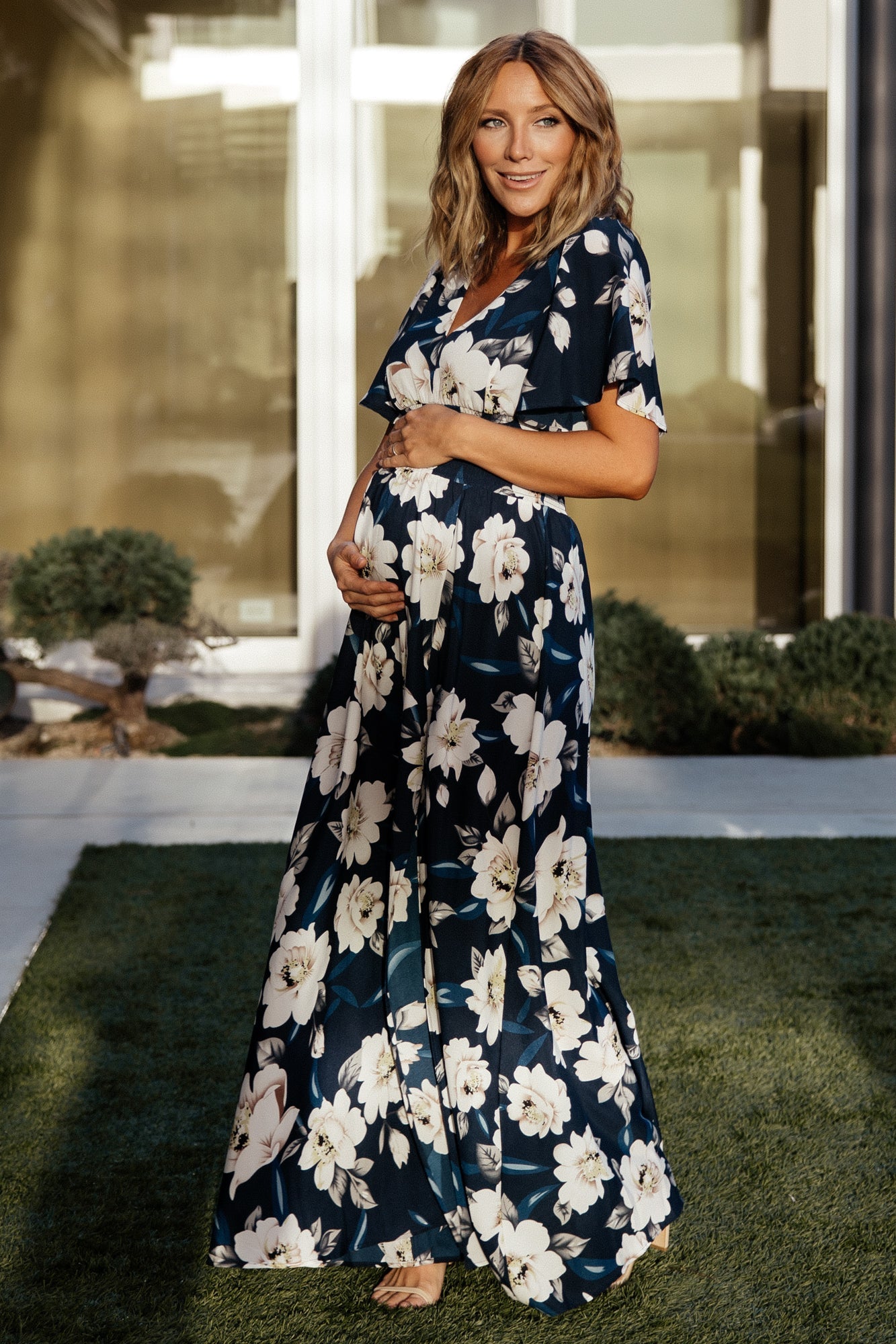 Verona Smocked Maxi Dress | Navy + White Floral Clearance From China