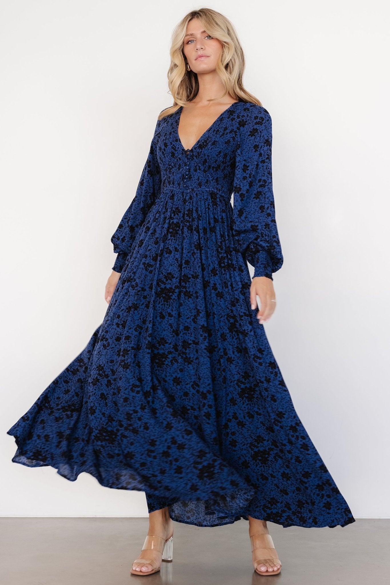 Anya Maxi Dress | Vintage Navy Floral Outlet Top Quality