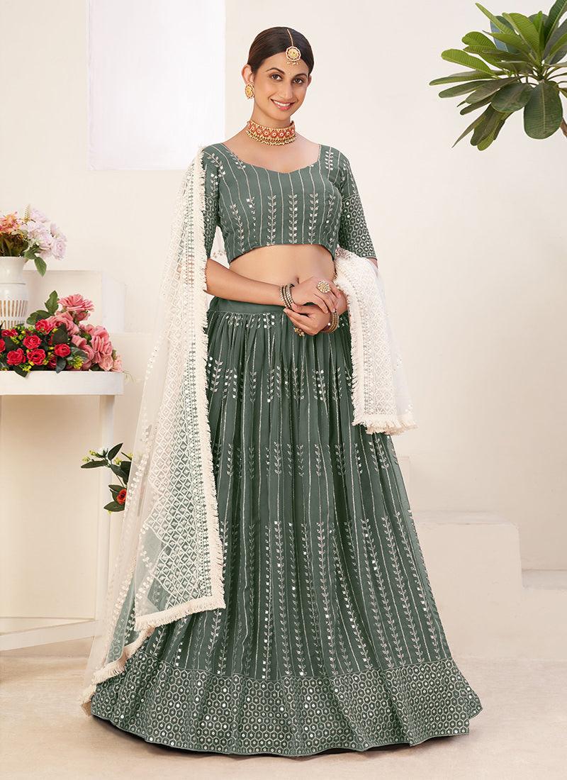 Art Silk Sage Green Lehenga Choli Outlet Footlocker Finishline