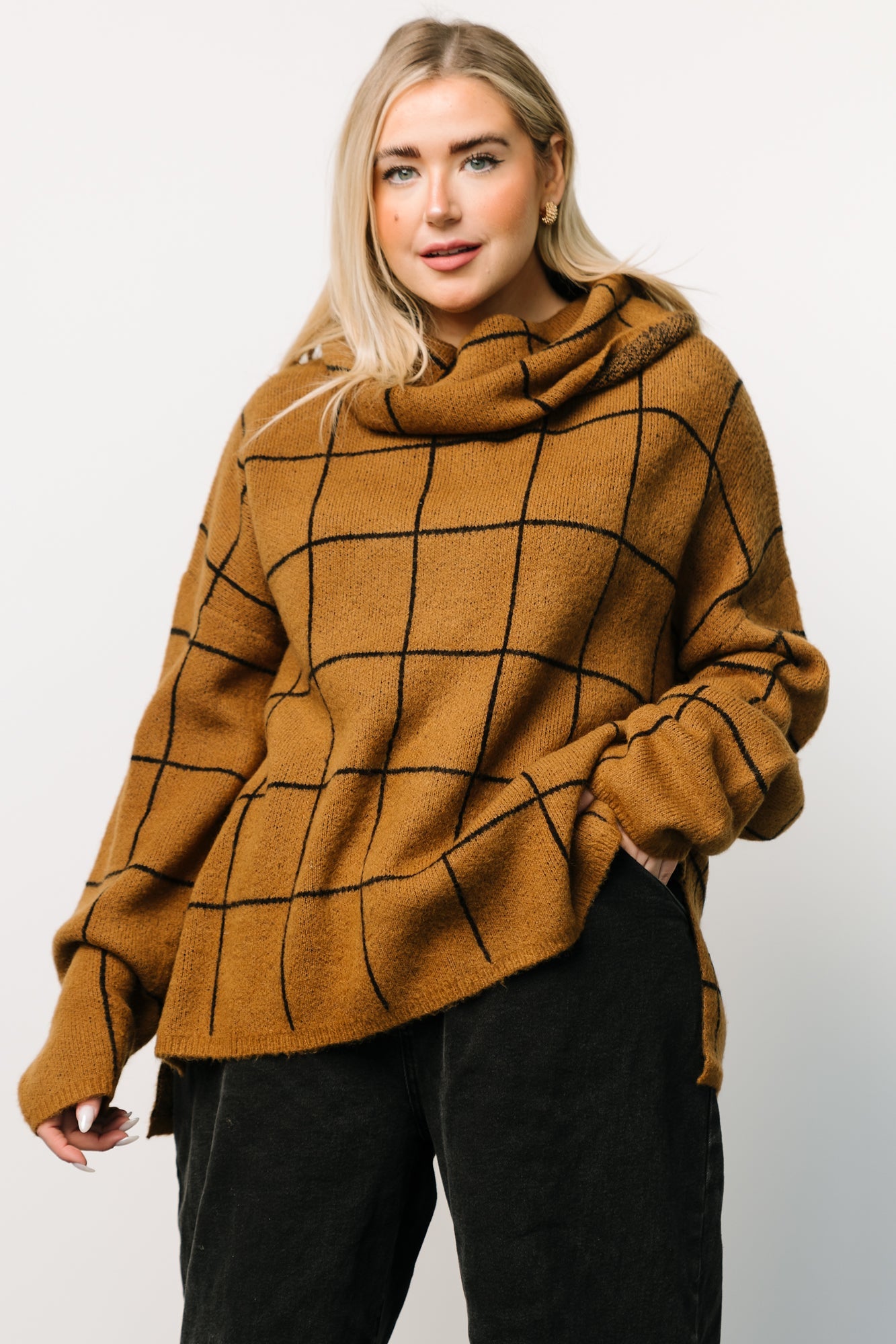 Birmingham Funnel Neck Sweater | Brown Wiki Cheap Pice