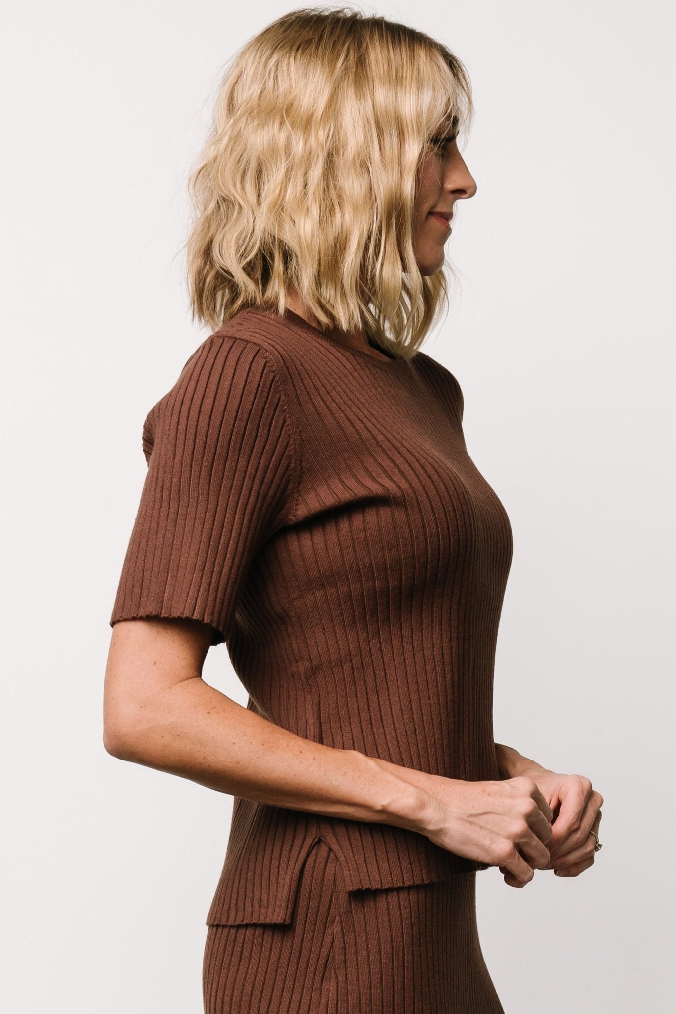 Stormi Ribbed Sweater Top | Brown Discount Exclusive