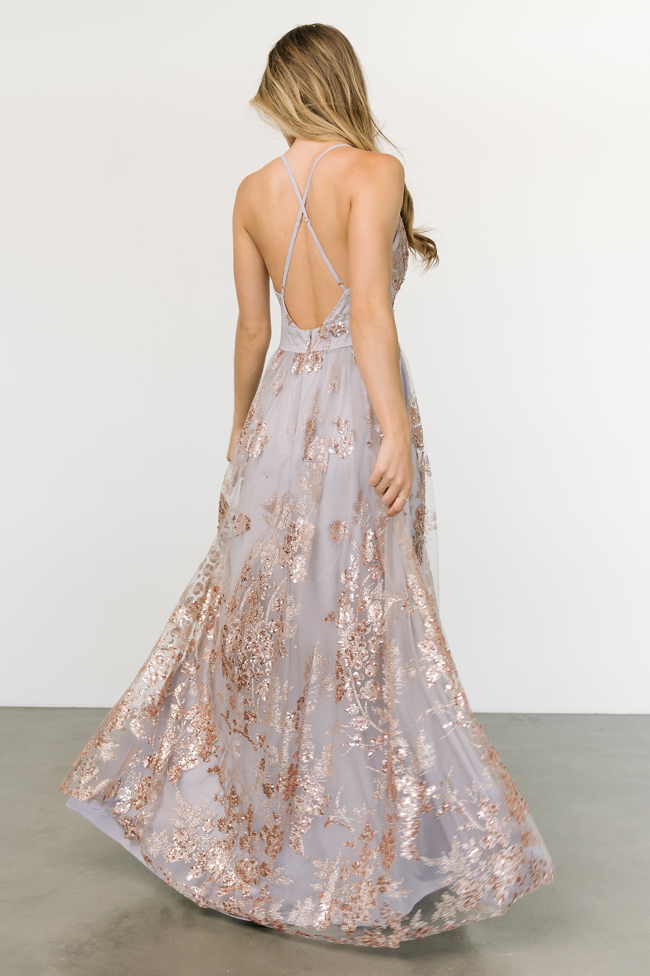 Lucienne Shimmer Maxi Gown | Dusty Lilac + Rose For Sale Online