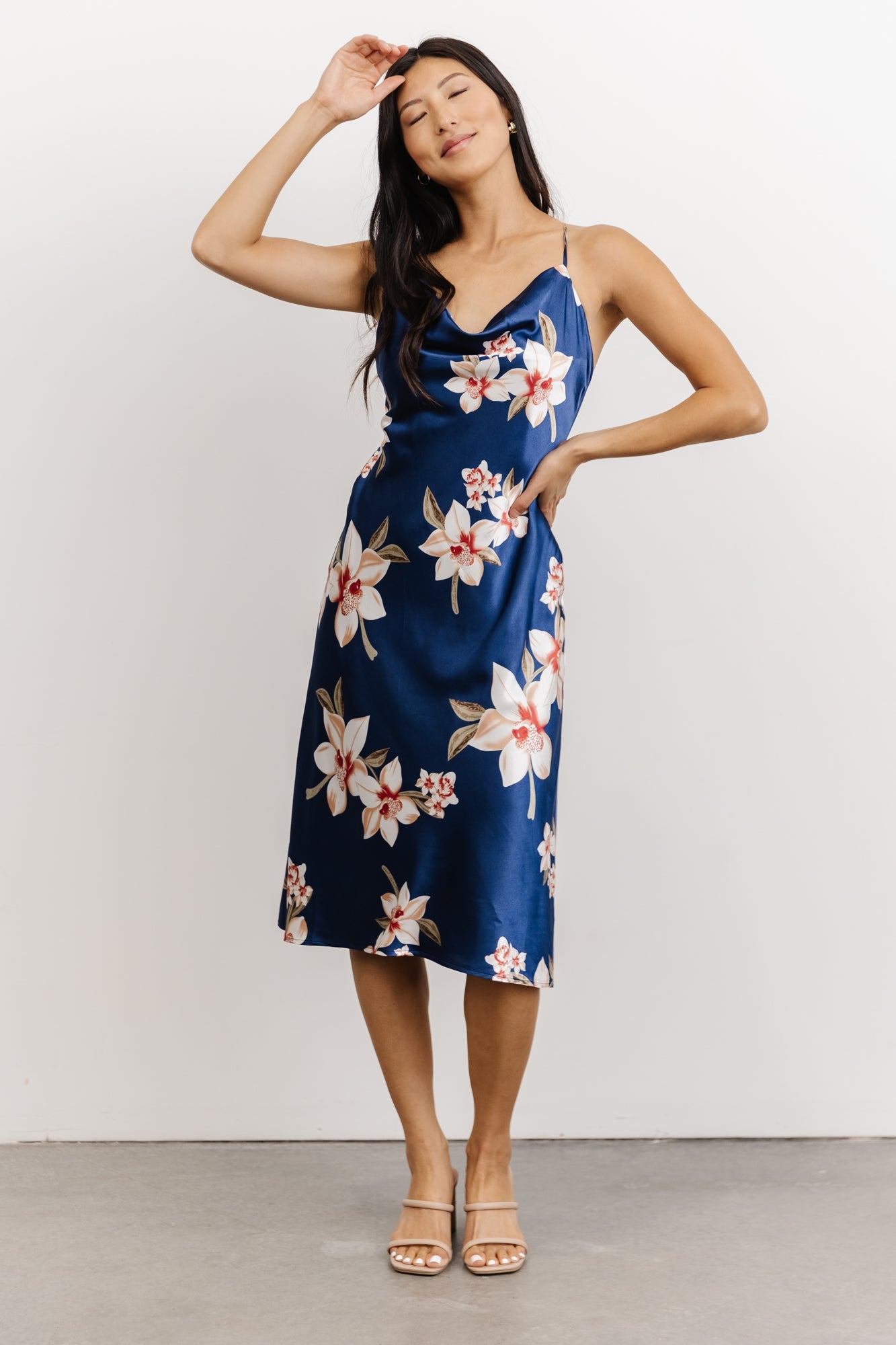 Katarina Slip Midi Dress | Vintage Blue Floral Perfect For Sale