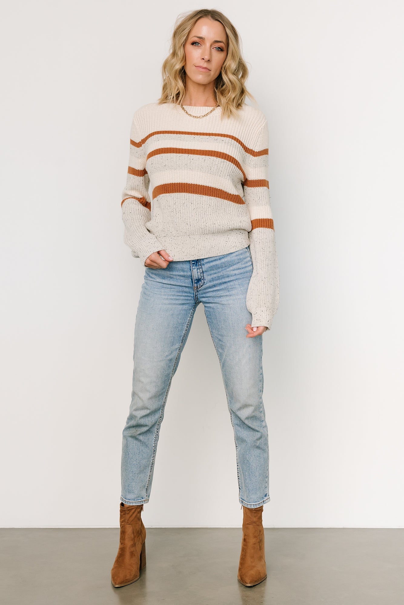 Peyton Striped Sweater | Cream + Camel For Cheap Sale Online