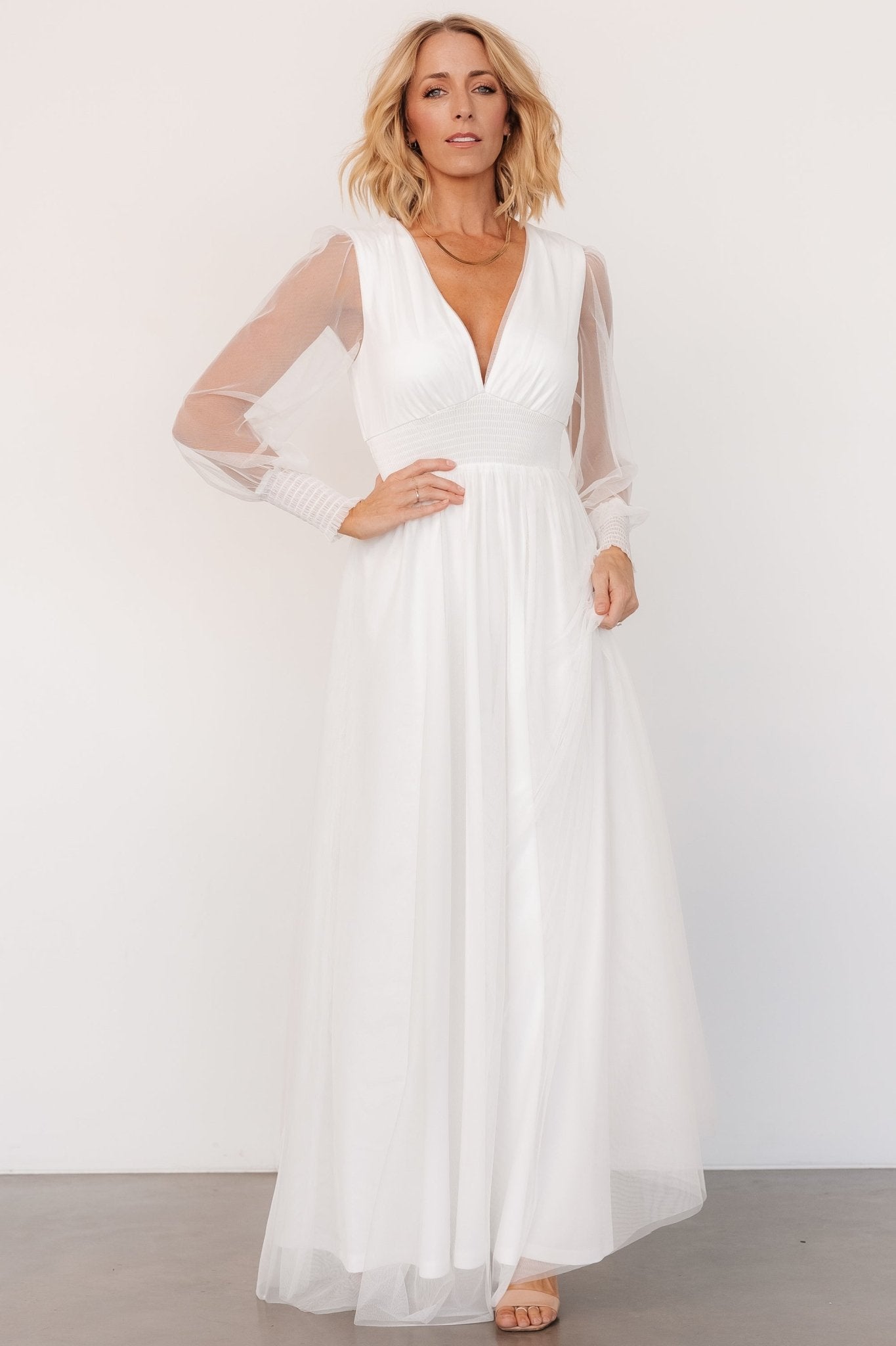 Layla Tulle Maxi Dress | White 2025 New Cheap Pice