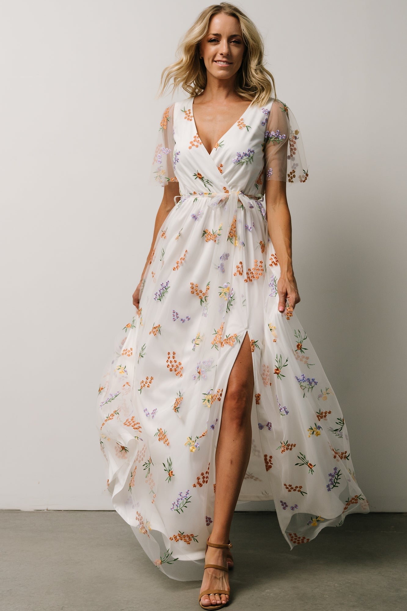 Marseille Embossed Maxi Dress | Meadow Floral Cheap Sale Wholesale Pice