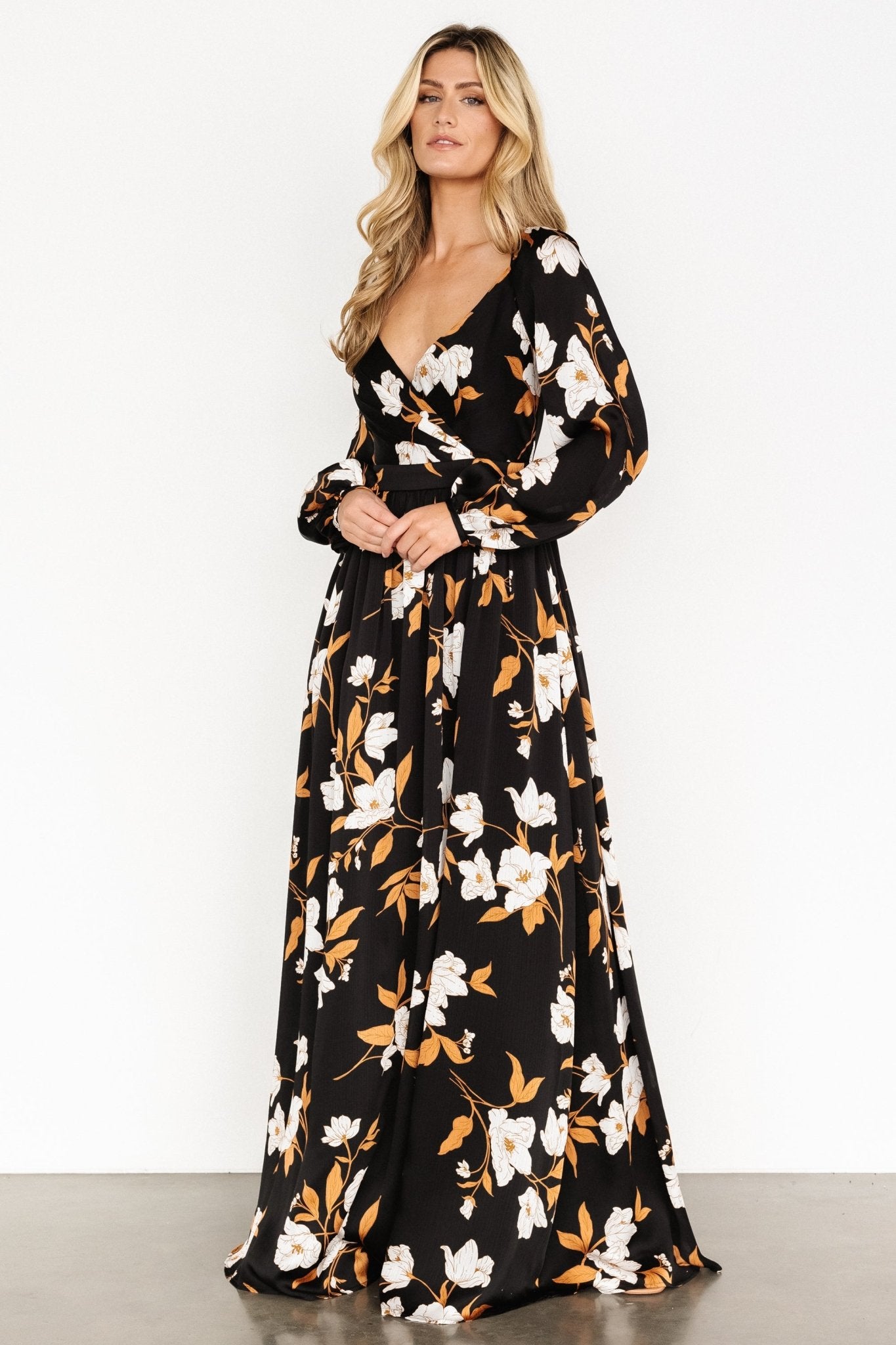 Tristan Maxi Dress | Black Floral Sale Sast