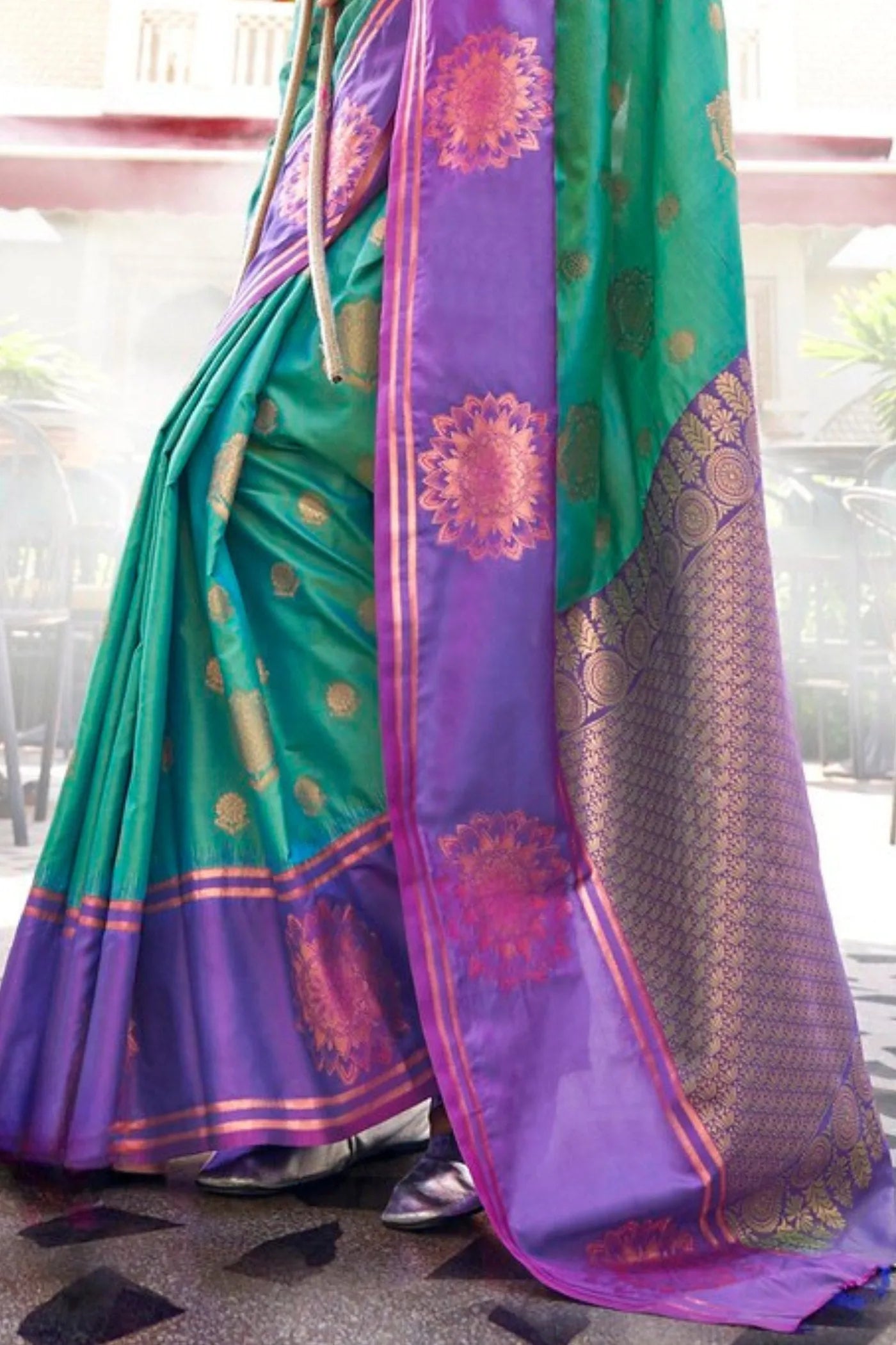 William Green Handloom Katan Banarasi Saree Discount Official Site