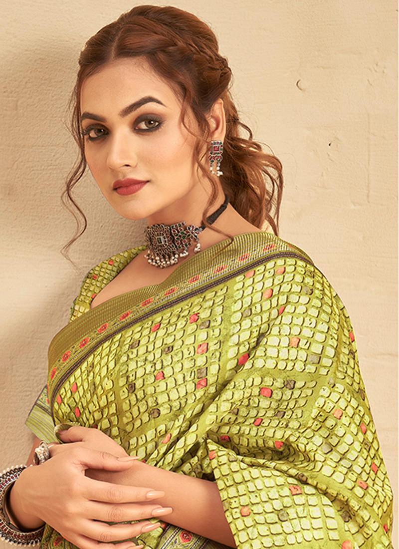 Silk With Textured Digital Print Light Green Saree Clearance Wiki