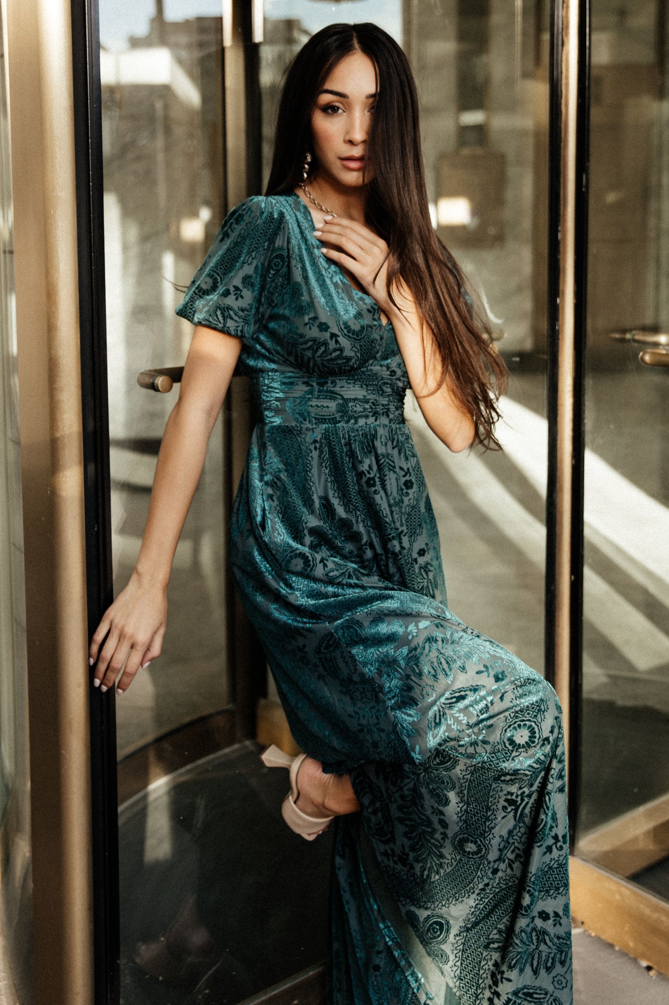 Leslie Velvet Maxi Dress | Emerald Buy Cheap Best Sale