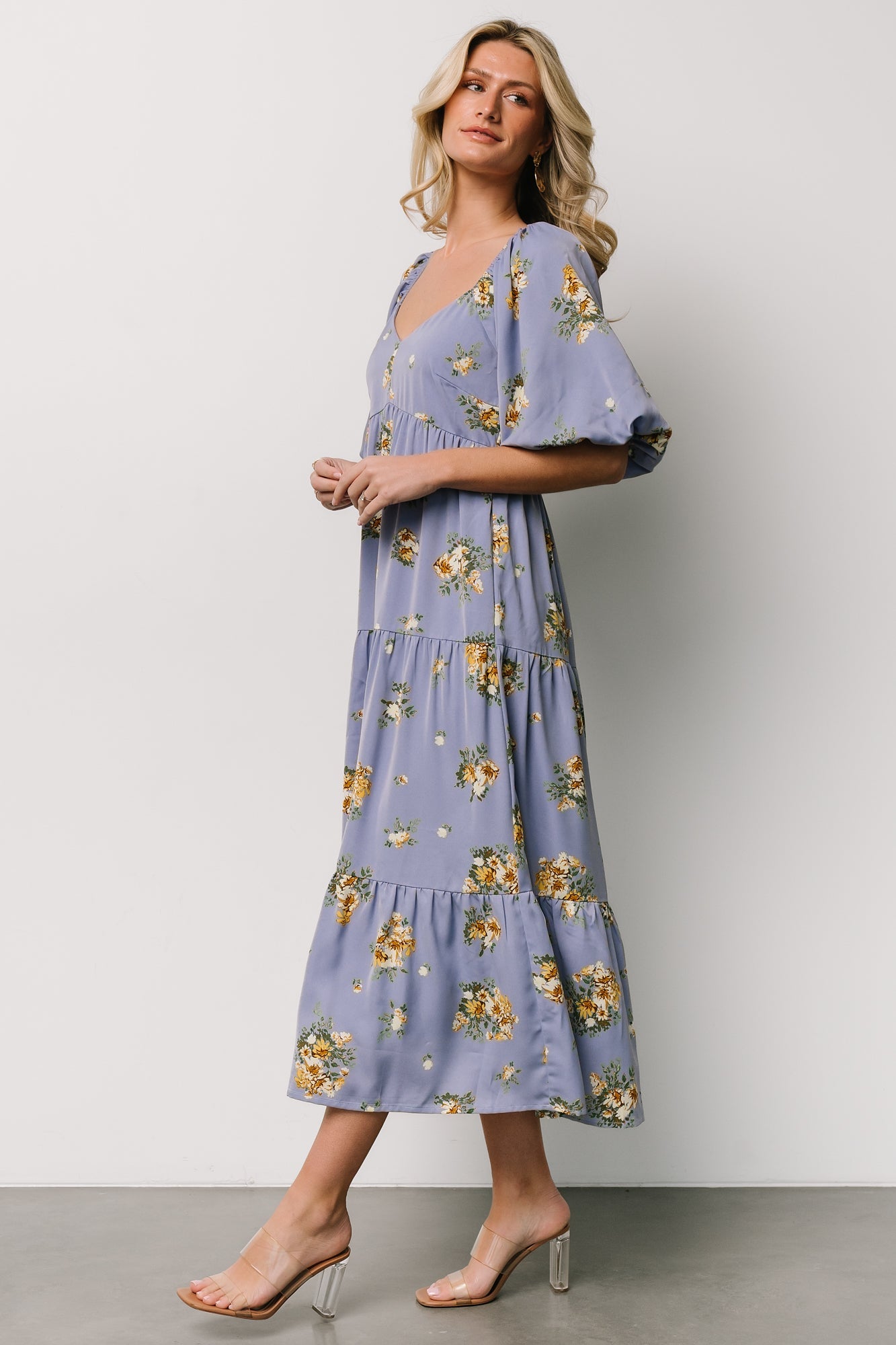 Judith Dress | Blue + Golden Floral Free Shipping Tumblr