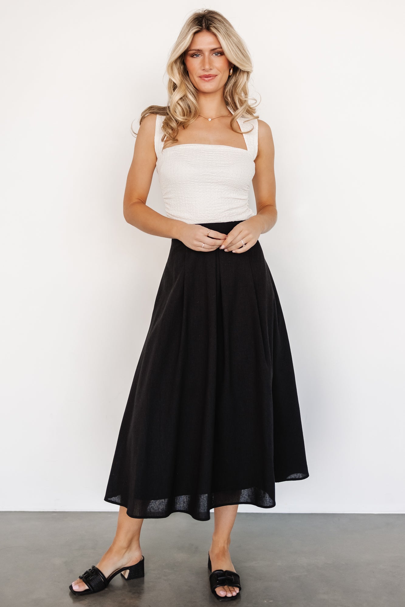 Katie Pleated Midi Skirt | Black New Online