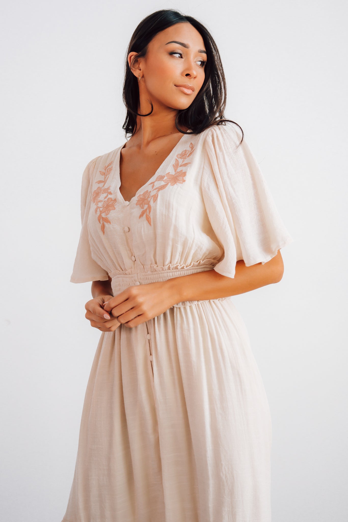 Luz Embroidered Maxi Dress | Natural Popular Sale Online