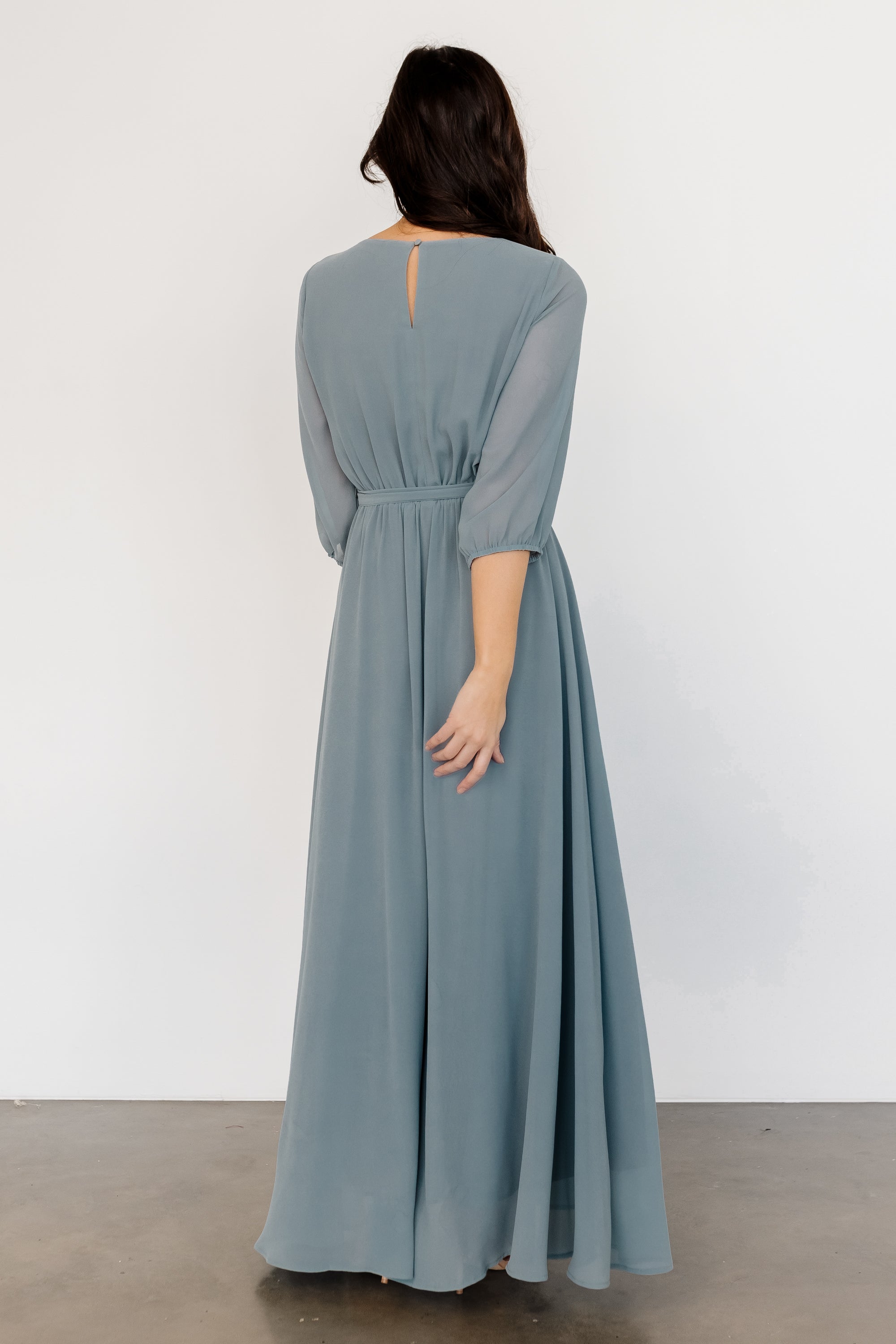 Rebecca Maxi Dress | Dusty Blue Low Pice Fee Shipping For Sale