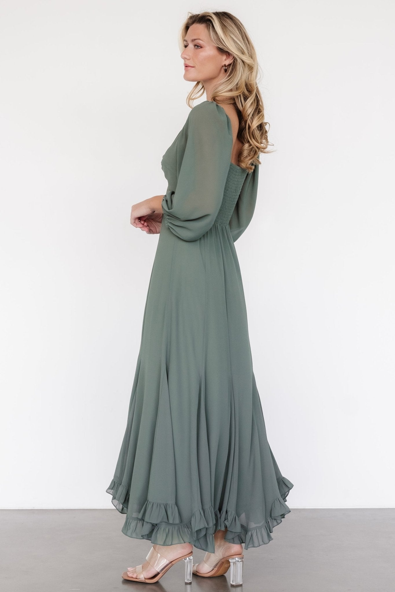 Estefania Maxi Dress | Dark Sage Clearance Manchester