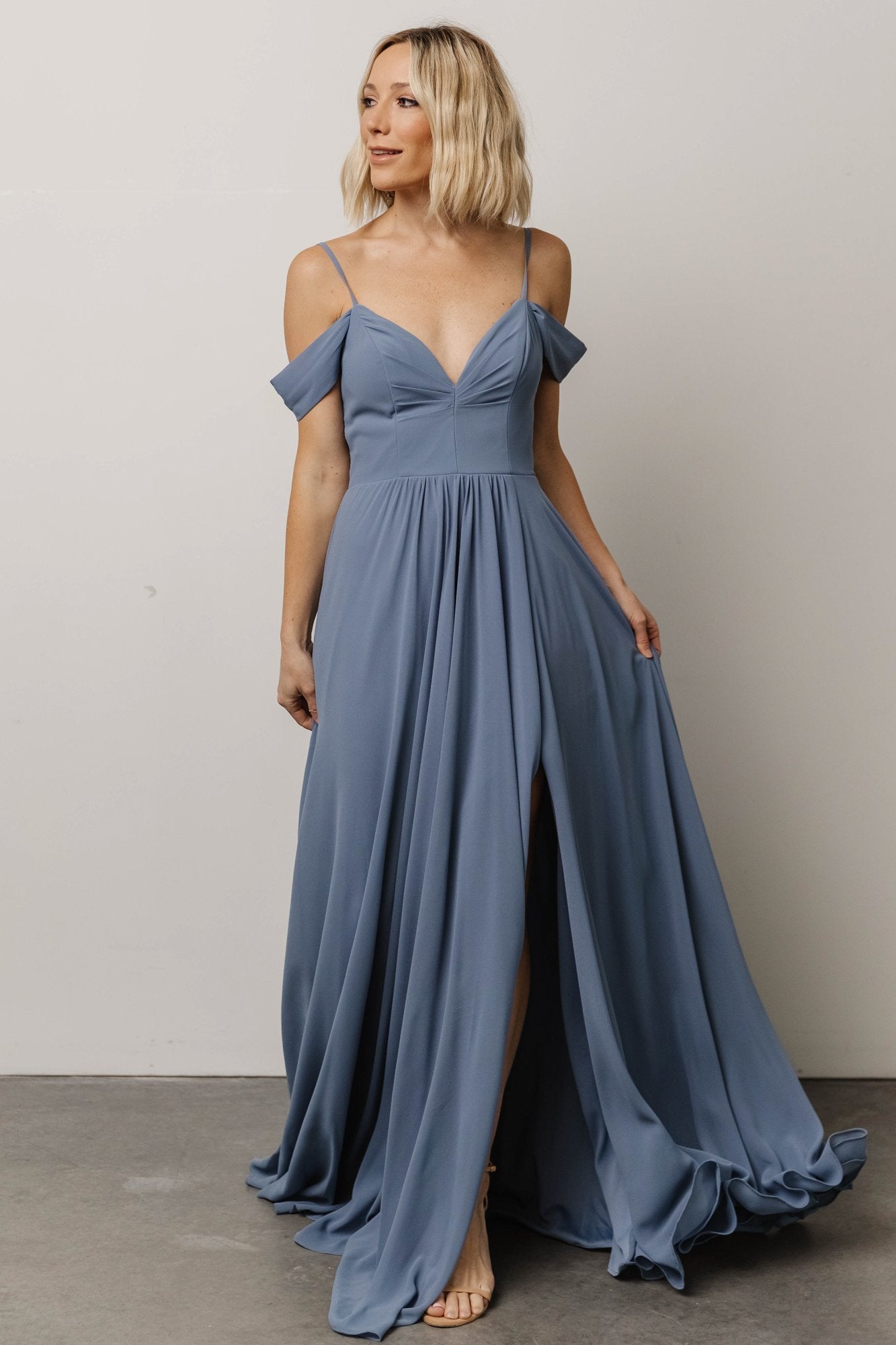 Bianca Lace Maxi Dress | Dusty Blue Sale Outlet