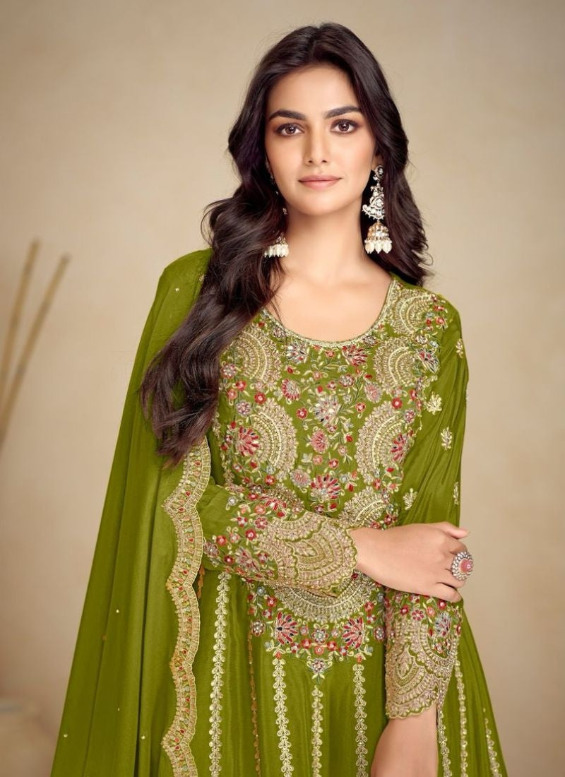 Designer and Classic Embroidered Pure Chinon Sharara Suits Cheap Real Authentic