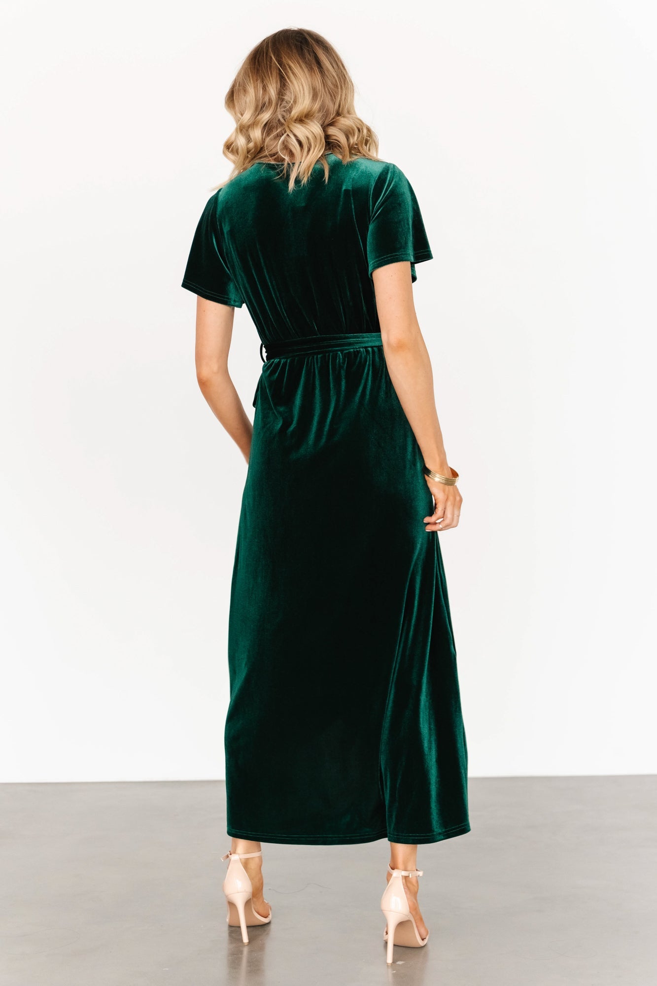 Nadine Velvet Midi Dress | Green Cheap Extremely