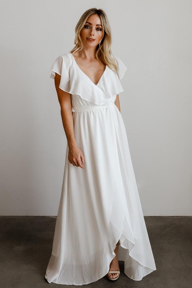 Katya Ruffle Maxi Dress | White Free Shipping Good Selling