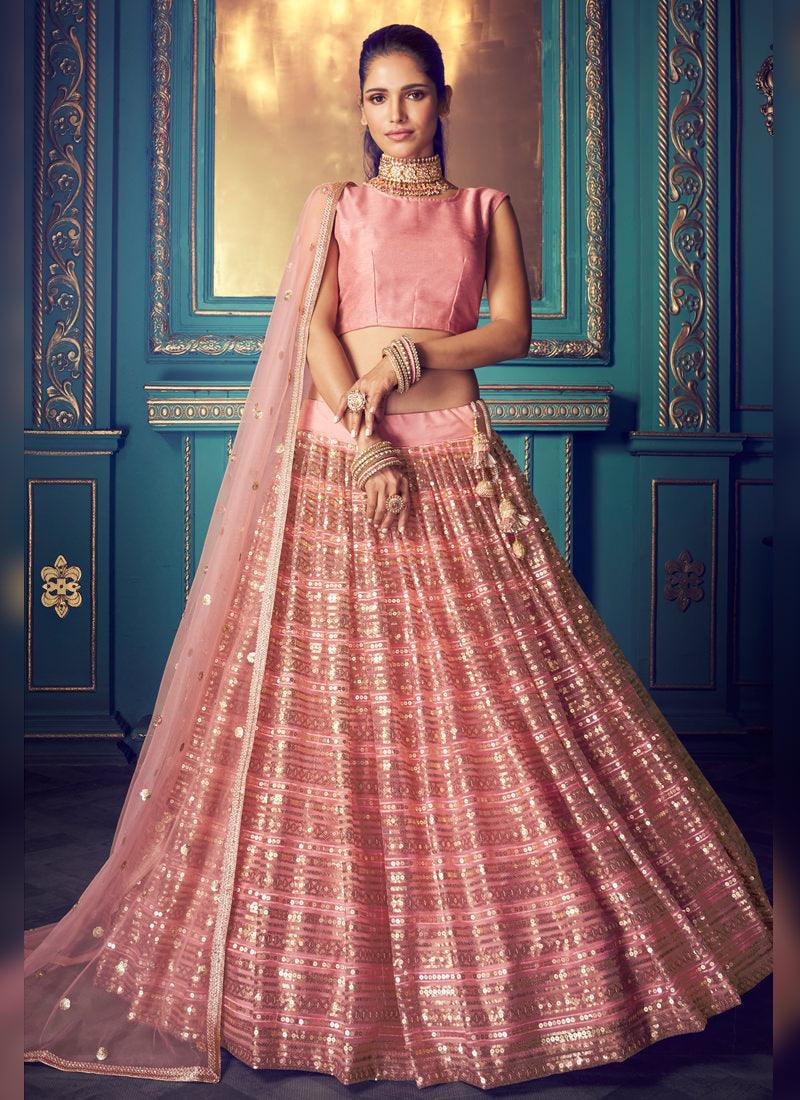 Mesmerizing Barbie Pink Soft Net Sequin Work Ethnic Lehenga Choli Buy Cheap Pay With Paypal