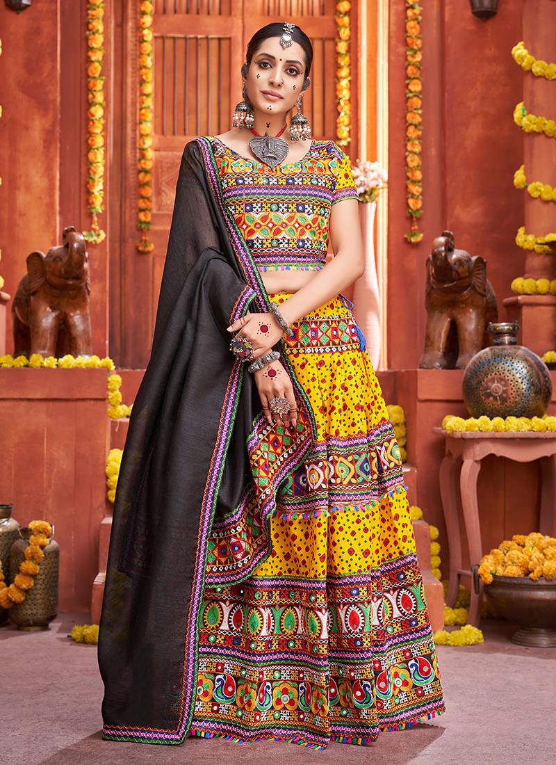 Patola Print Yellow Color Navrati Chaniya Choli Outlet 100% Authentic