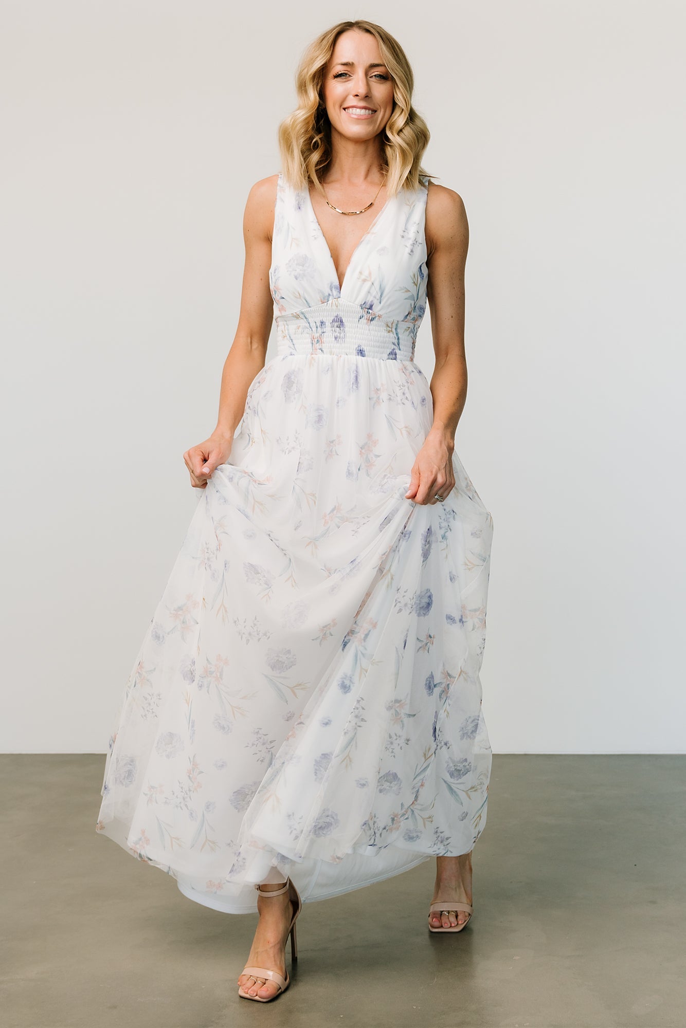 Kamila Tulle Maxi Dress | White Floral Newest Cheap Online