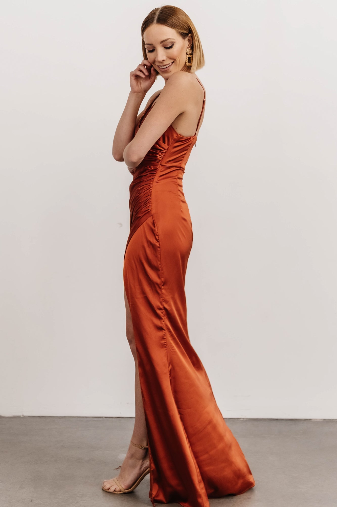 Monet Satin Gown | Rust 100% Authentic Cheap Online