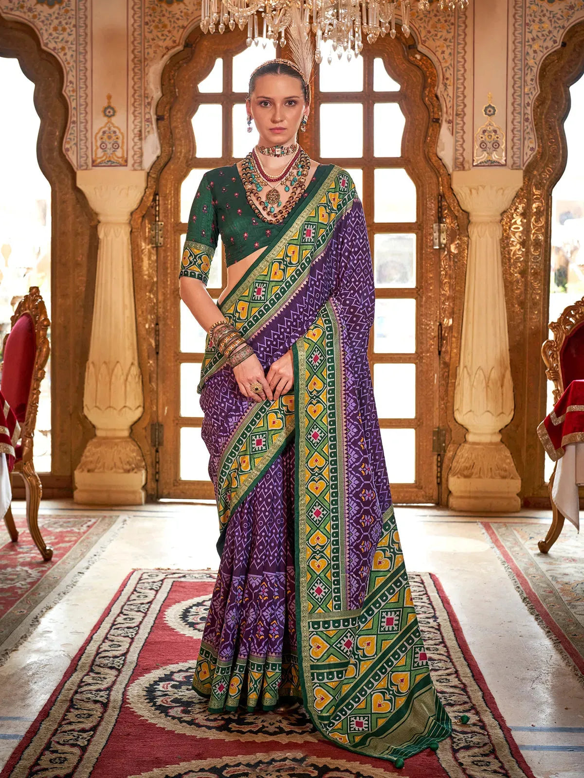 Heavenly Deep Purple Silk Designer Patola Saree Buy Cheap Buy