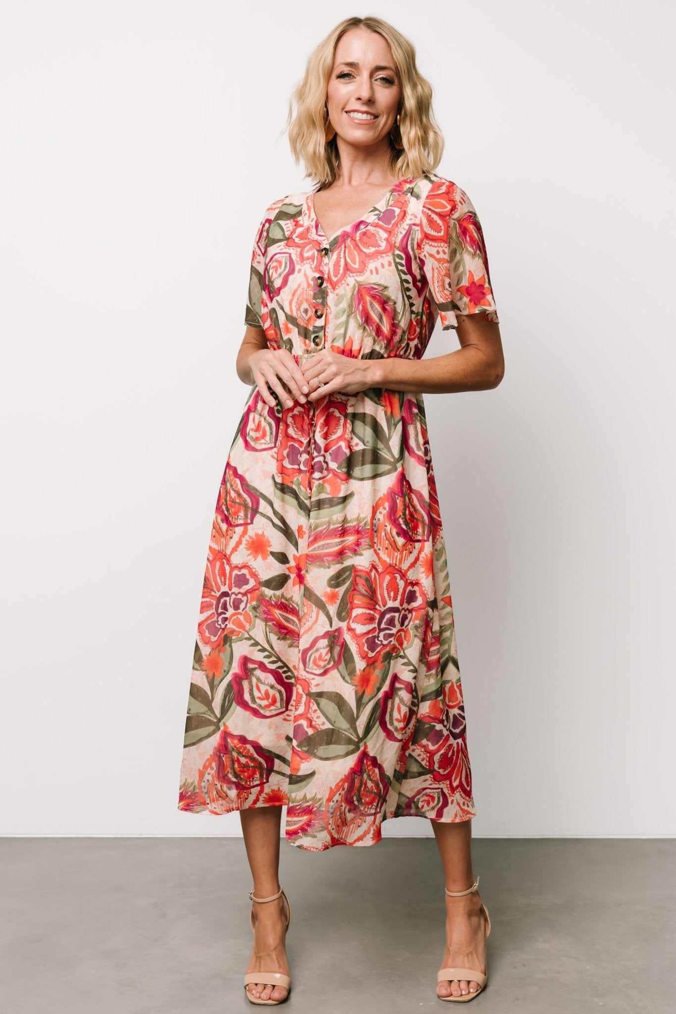 Junie Midi Dress | Multi Print Free Shipping For Cheap