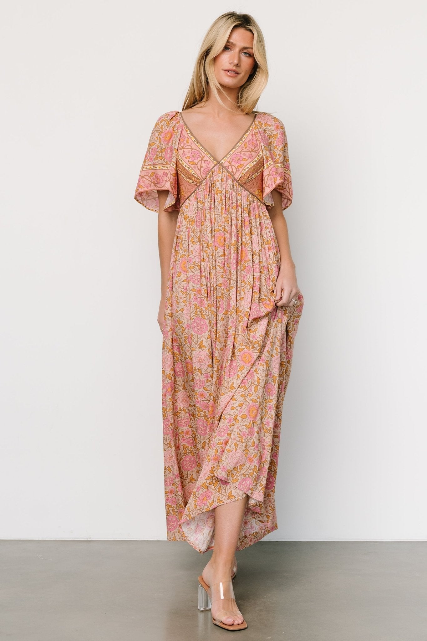 Evanthia Maxi Dress | Vintage Blush Print For Nice Cheap Price