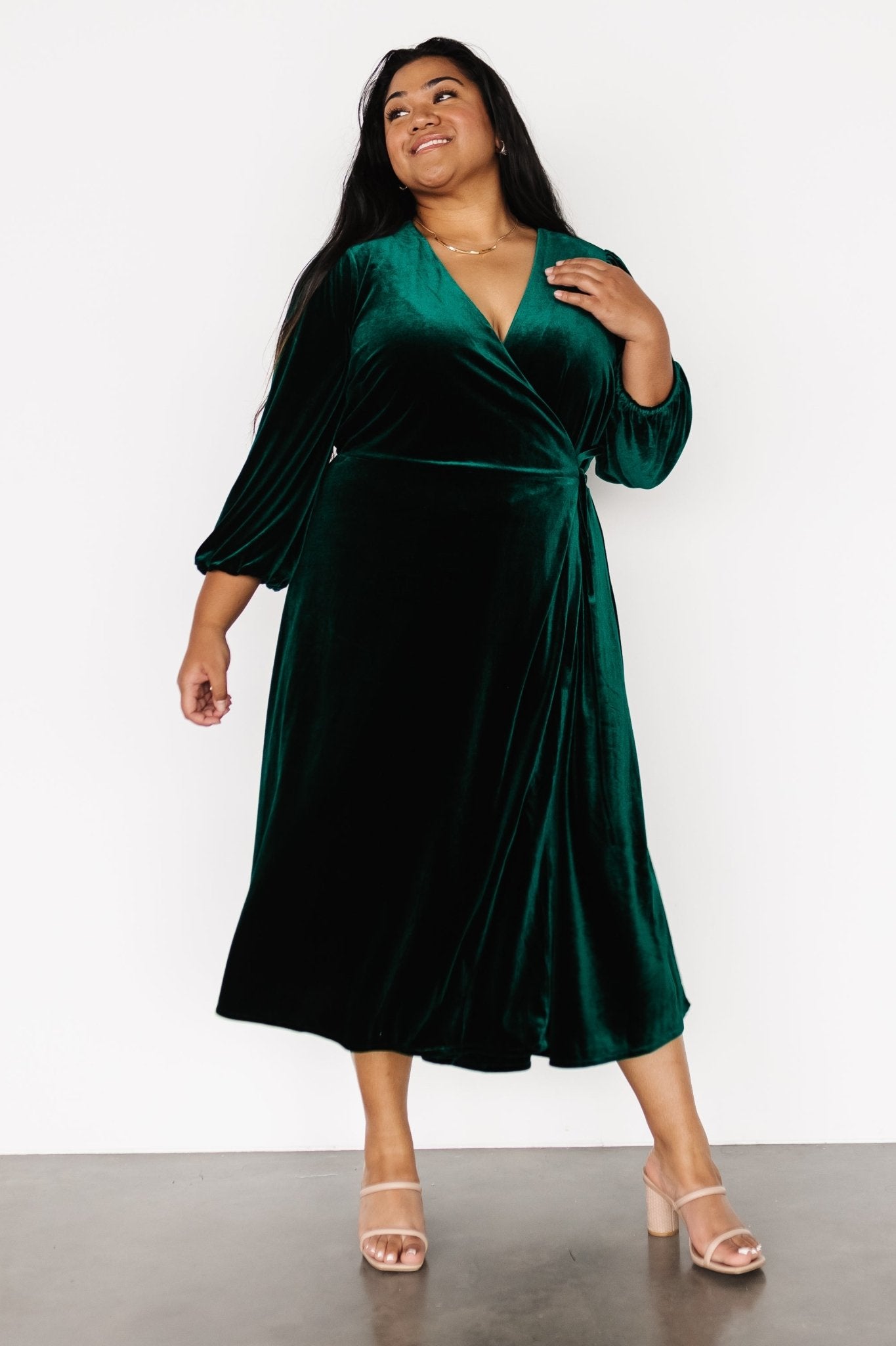 Beckinsale Velvet Wrap Dress | Dark Green Free Shipping Eastbay