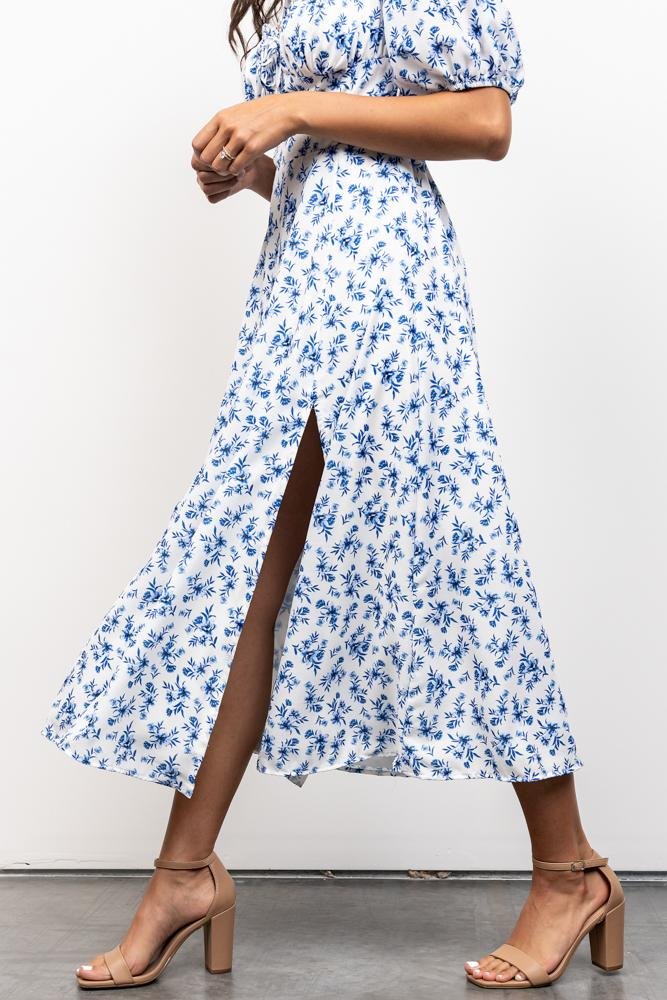 Gwen Smocked Midi Dress | Blue Floral Buy Cheap Big Discount