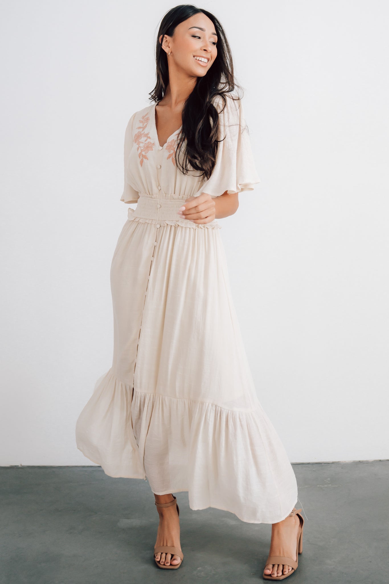 Luz Embroidered Maxi Dress | Natural Popular Sale Online