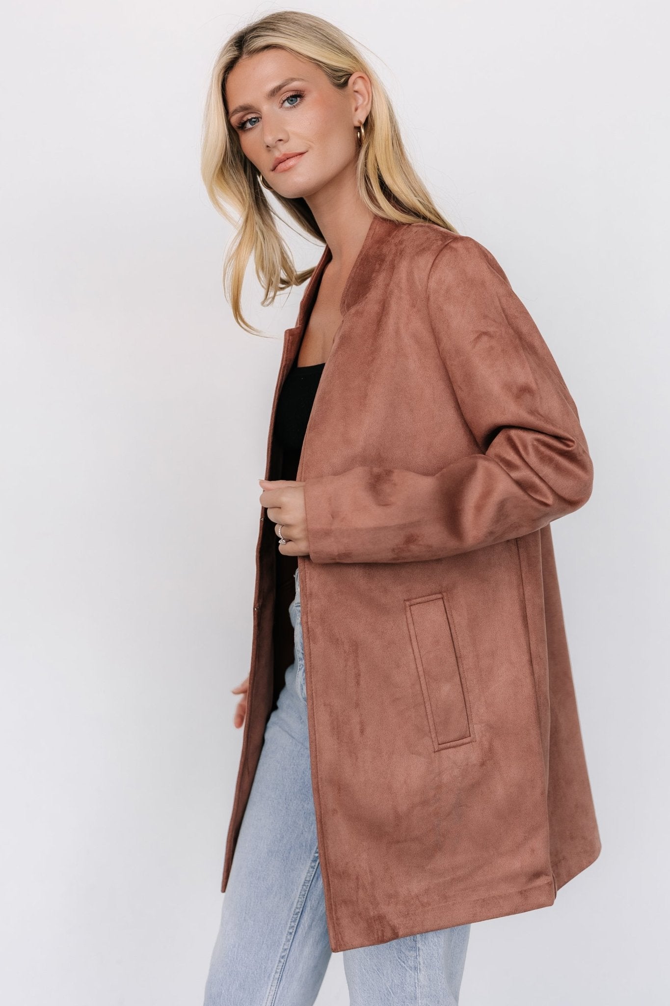 Queenie Faux Suede Jacket | Dusty Clove Buy Cheap Sast