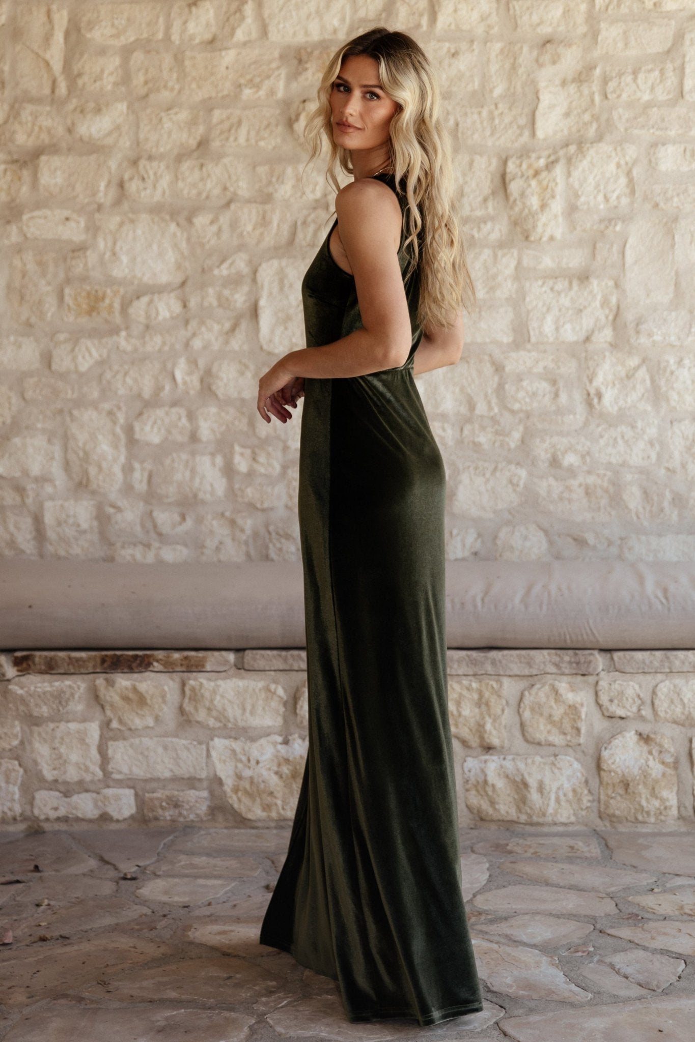 Tatiana Velvet One Shoulder Maxi Dress | Olive Discount Authentic Online