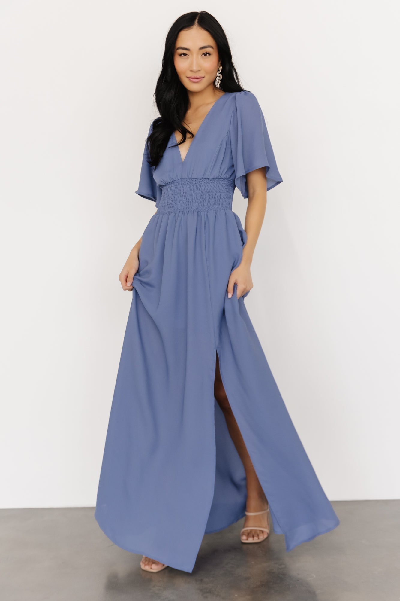 Verona Smocked Maxi Dress | Blue Buy Cheap Largest Supplier