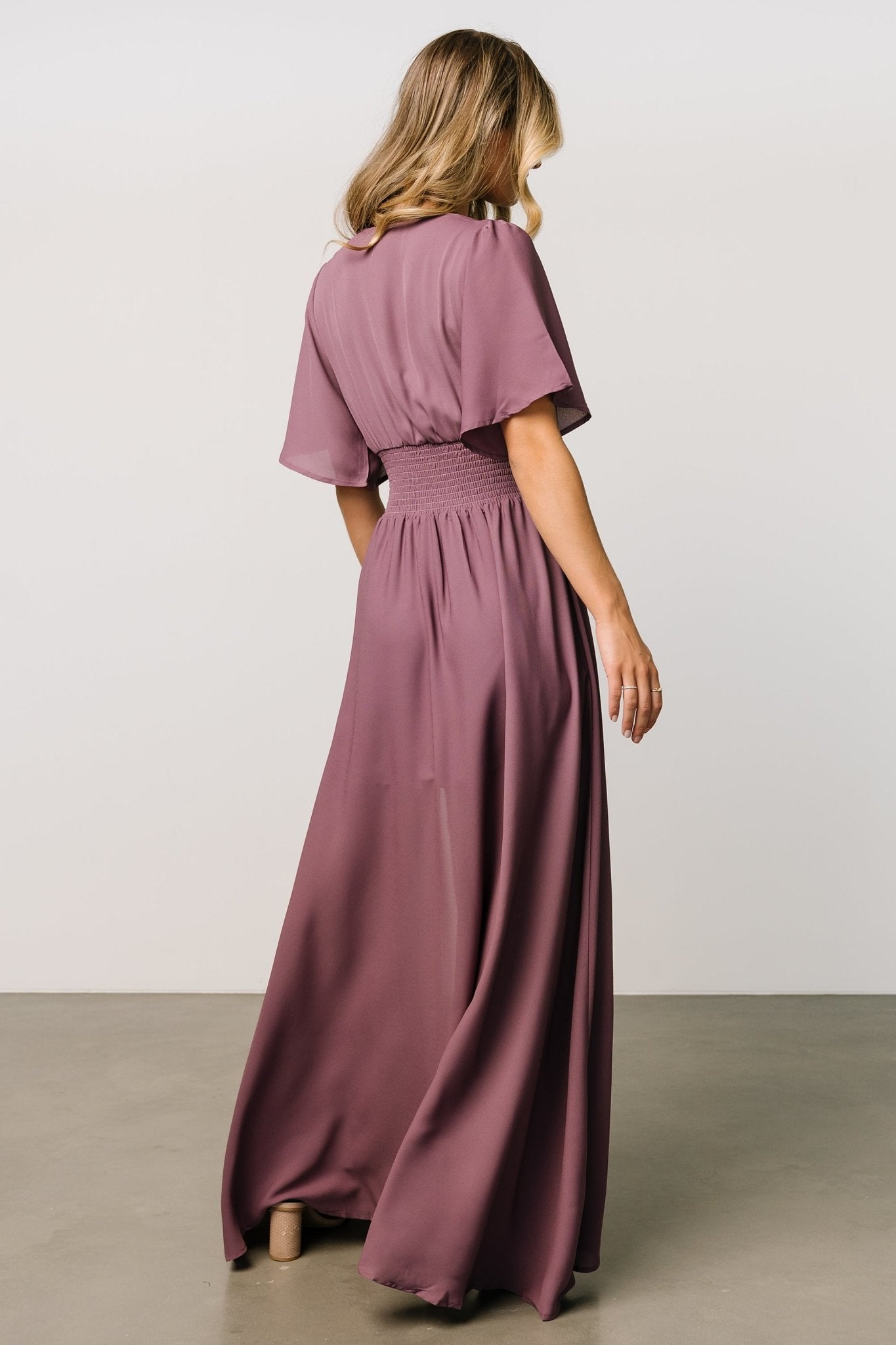 Verona Smocked Maxi Dress | Vintage Plum Sale View