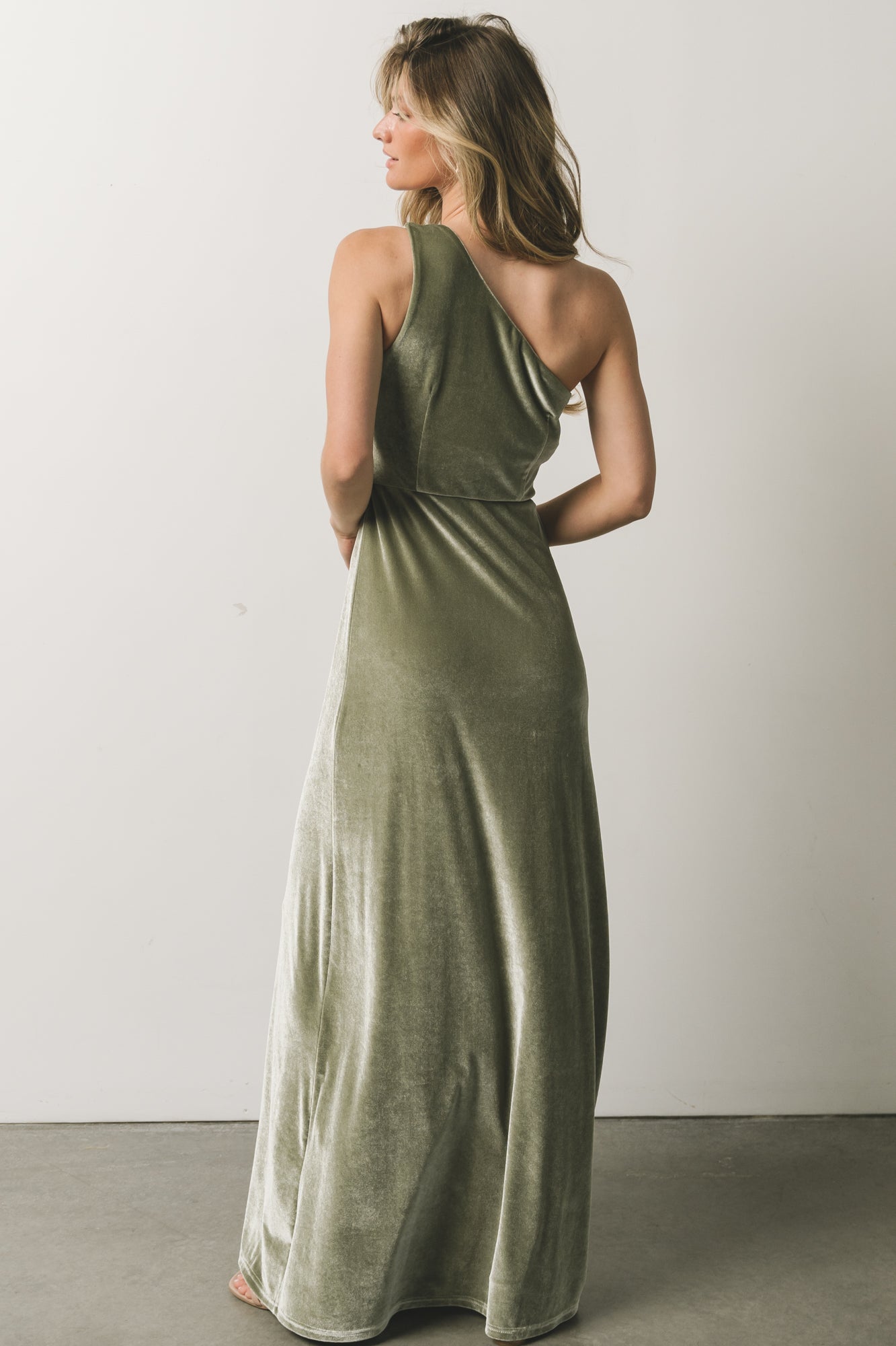 Tatiana Velvet One Shoulder Maxi Dress | Sage Cheap Sale 2025