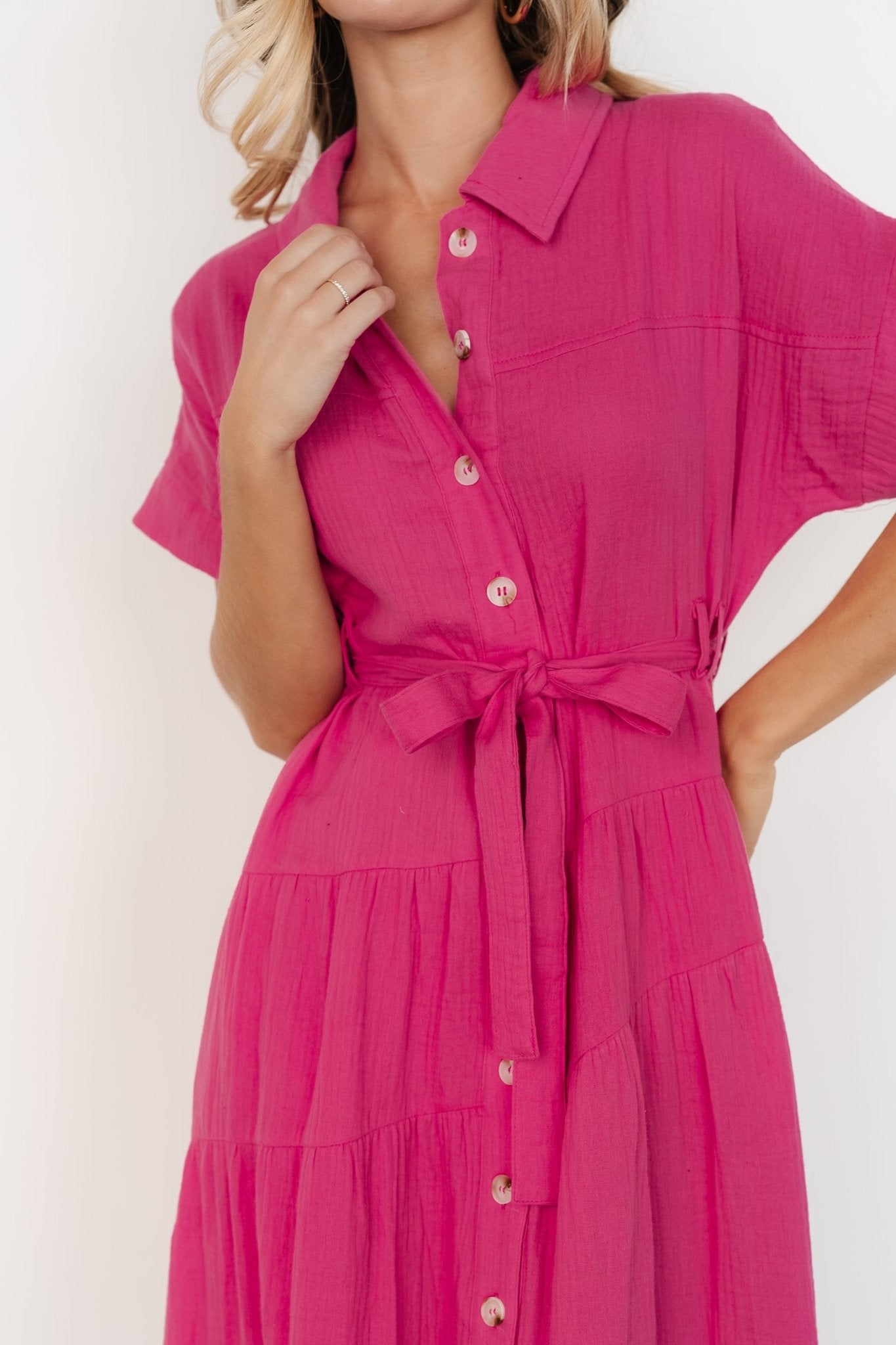 Aizey Button Up Maxi Dress | Pink Clearance Pick A Best