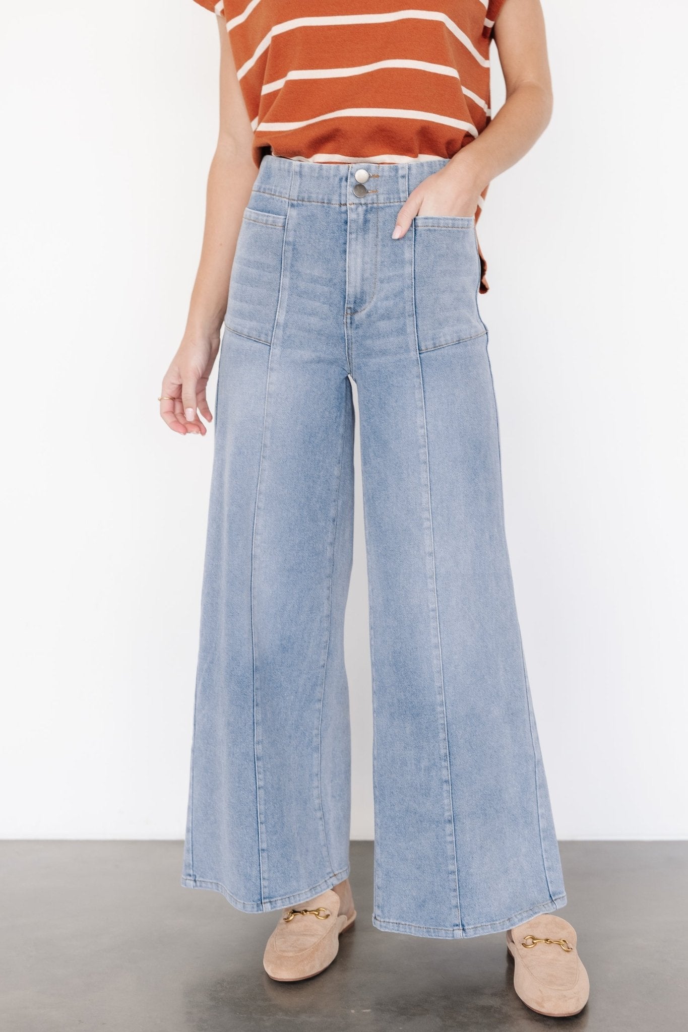 Emmi Mid Rise Wide Leg Jeans | Medium Wash Discount Many Kinds Of